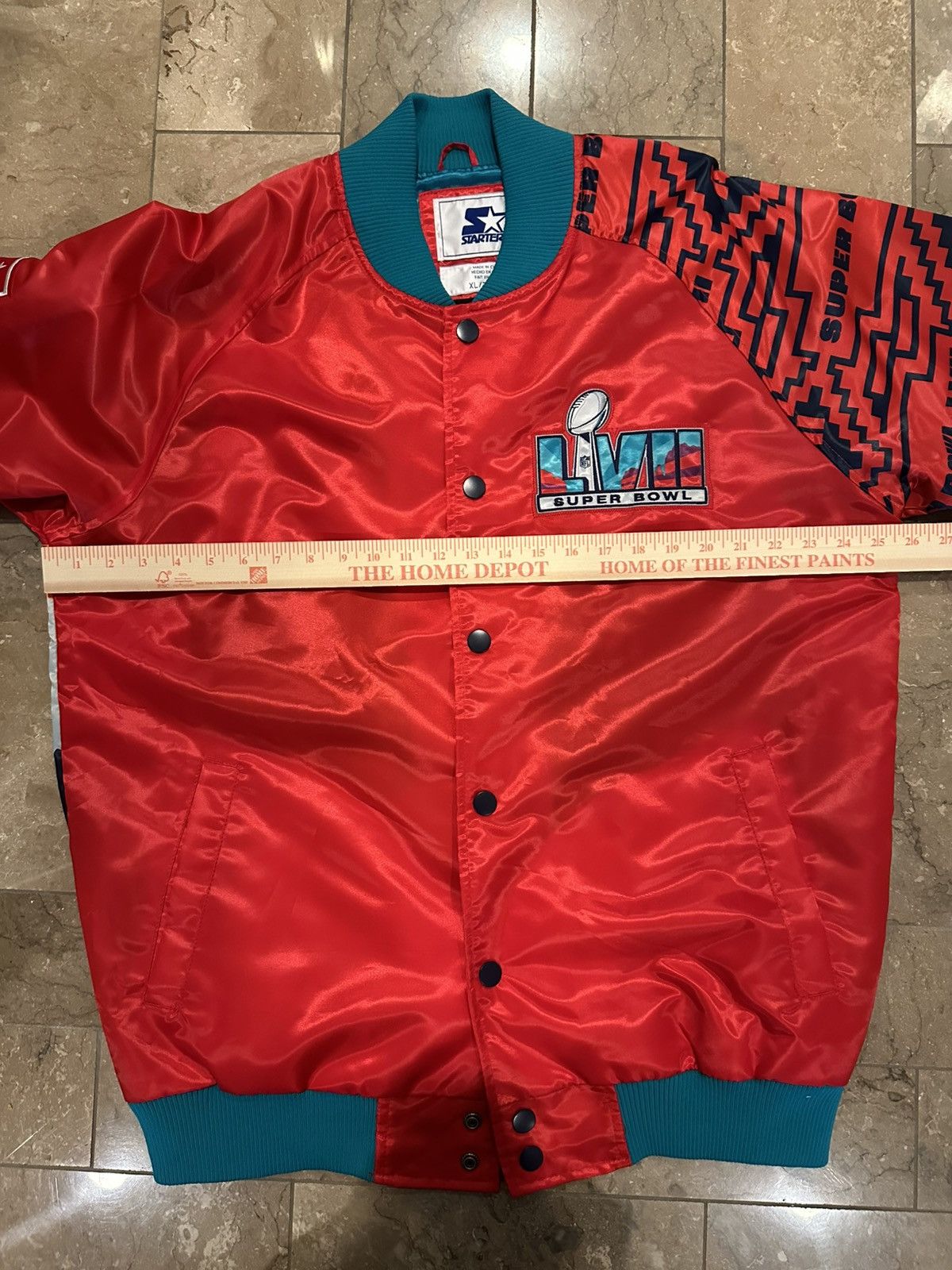Starter Starter Super Bowl LVII Satin Bomber Jacket XL Size US XL / EU 56 / 4 - 3 Thumbnail