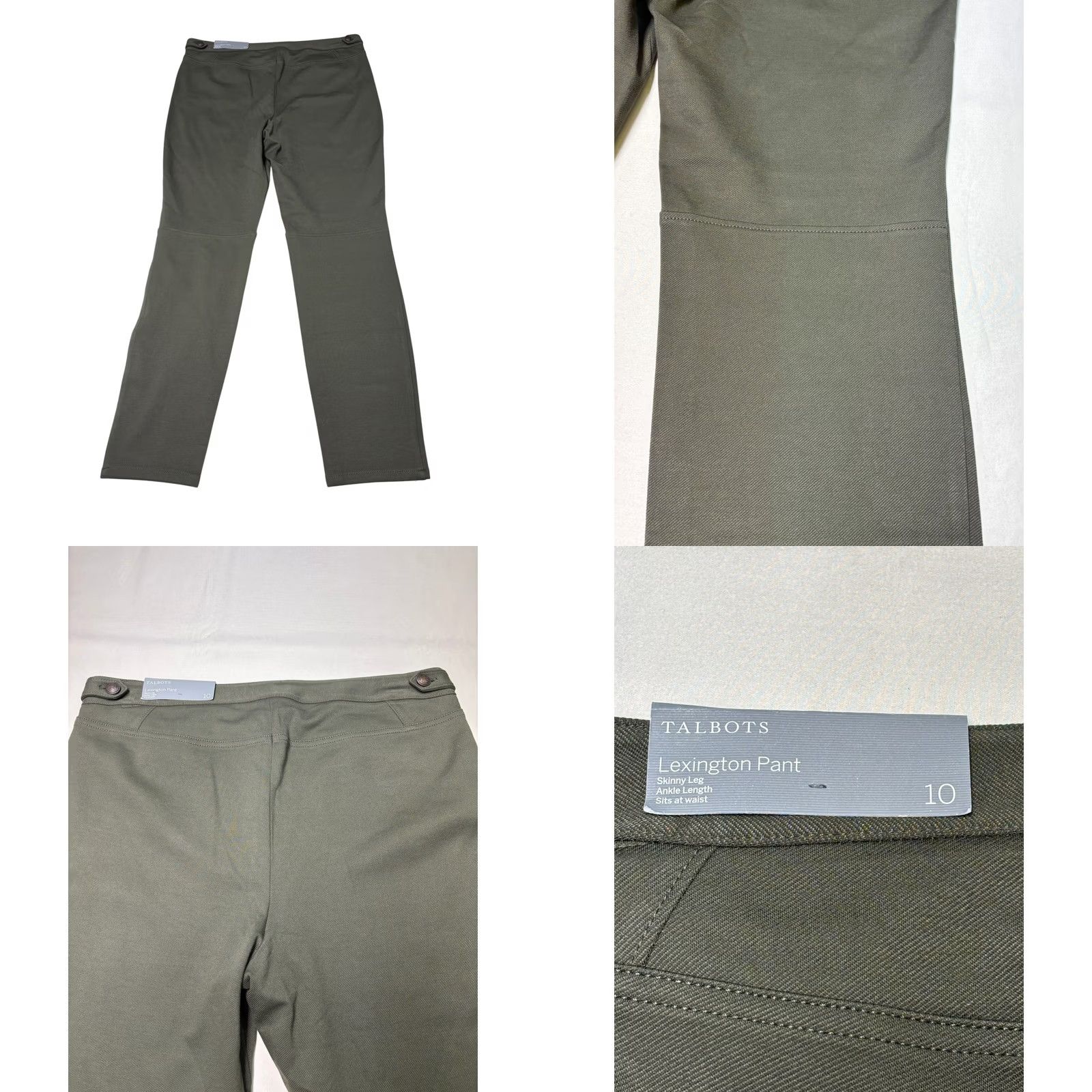Talbots Talbots Lexington Pant Womens 10 W34 L28 Olive Green Skinny Ankle Length Size 32" / US 10 / IT 46 - 8 Thumbnail