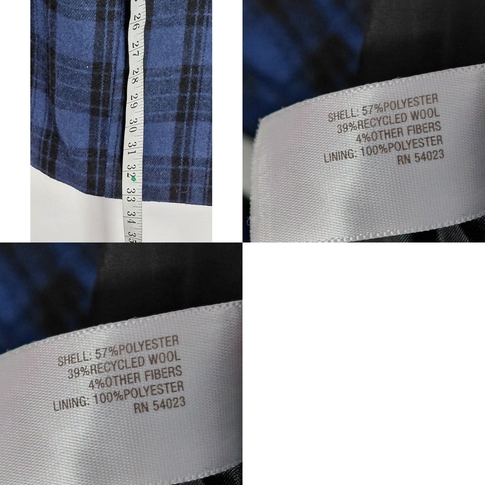 Old Navy Old Navy Plaid Coat Blue Polyester Long Sleeve Women Double Breasted Lined Buttoned Casual Business Jacket Winter Fall S Size S / US 4 / IT 40 - 8 Thumbnail
