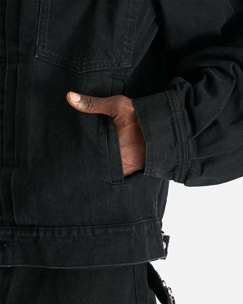Simone Rocha o1s1v1r1oon0825 Puff Sleeve Denim Jacket in Black Size US M / EU 48-50 / 2 - 6 Thumbnail