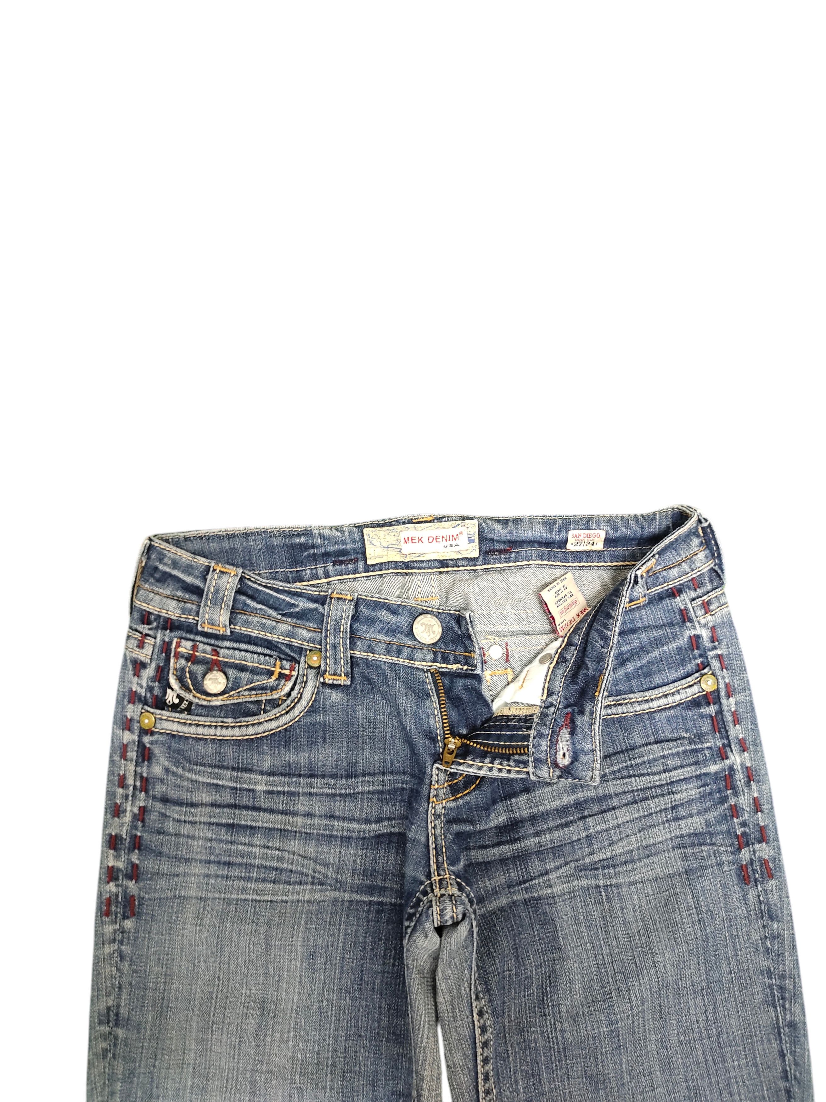 Mek Denim Flare Jeans Mek Denim Embroidered Denim Bootcut Low Rise Size US 27 - 10 Thumbnail
