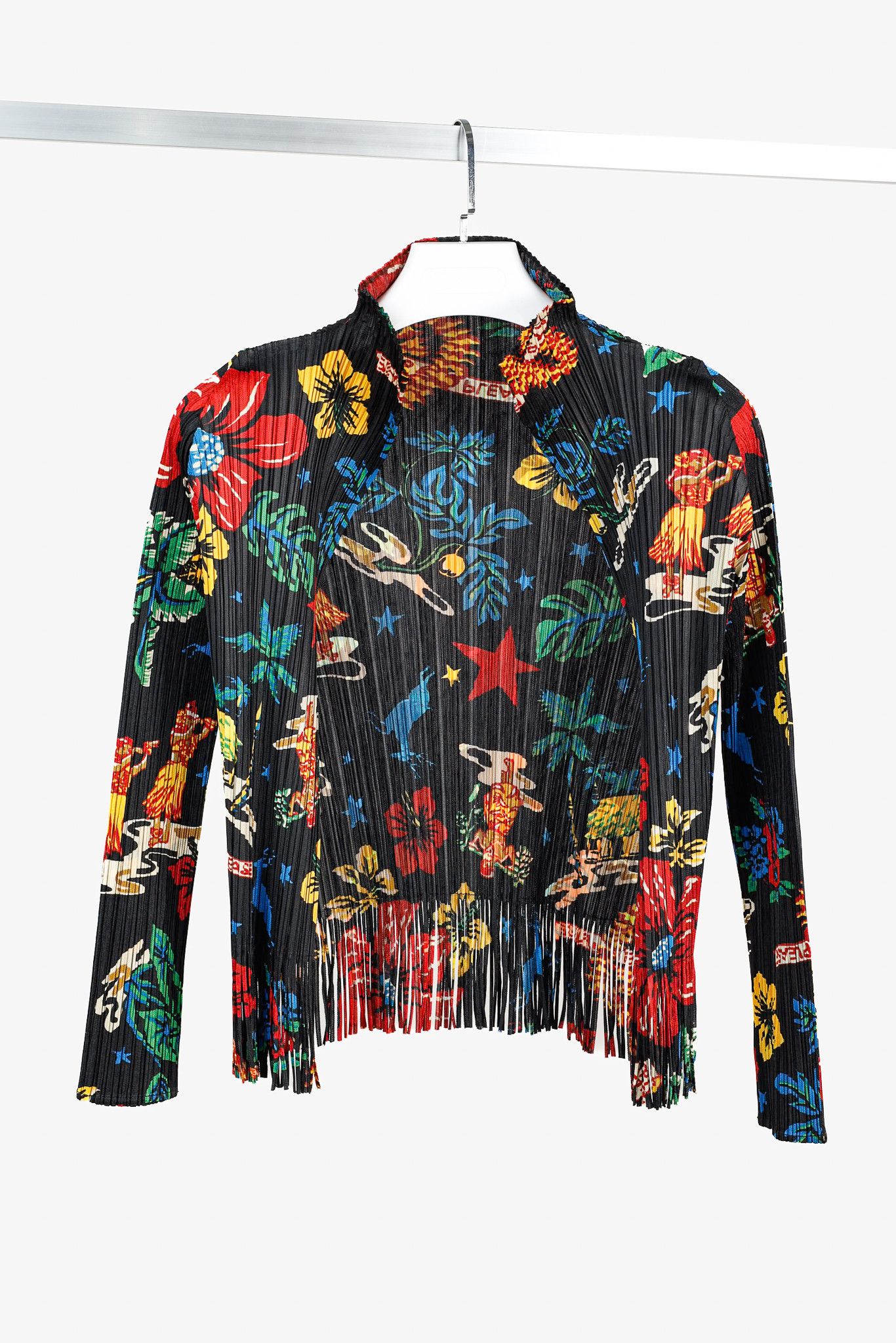 Pleats Please Issey Miyake Pleats Please Issey Miyake Hawaii Motif Fringe-Hem Cardigan Size XL / US 12-14 / IT 48-50 - 1 Thumbnail