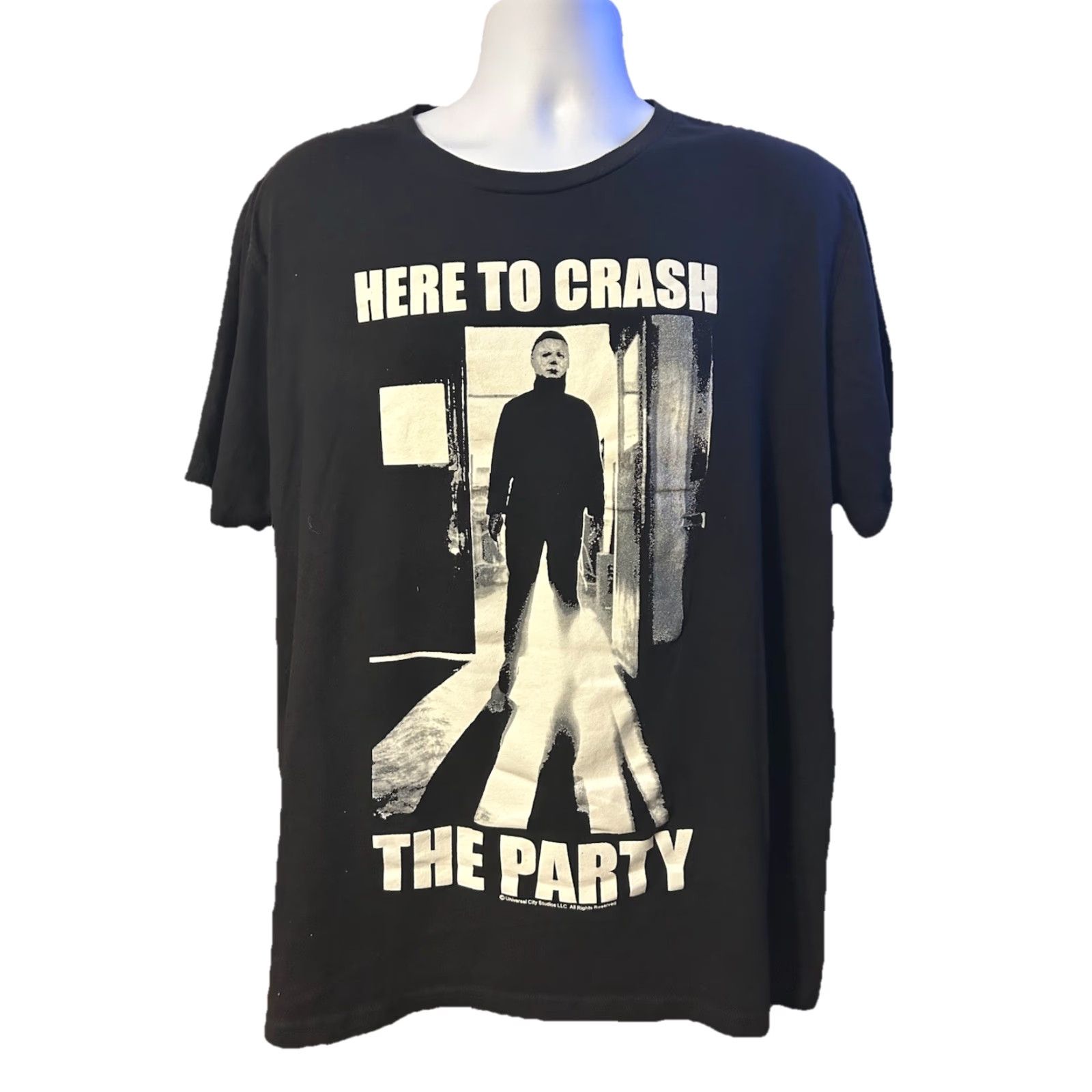 Vintage Here To Crash The Party Halloween 2 Michael Myers Shirt Men 2XL Black Graphic Size US XXL / EU 58 / 5 - 2 Thumbnail
