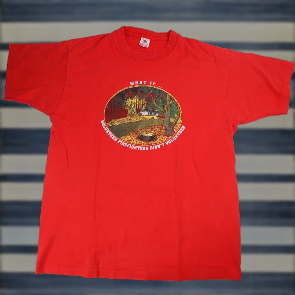 Vintage VINTAGE West Point Fire Department Mens XL Graphic T Shirt Red Size US XL / EU 56 / 4 - 1 Thumbnail