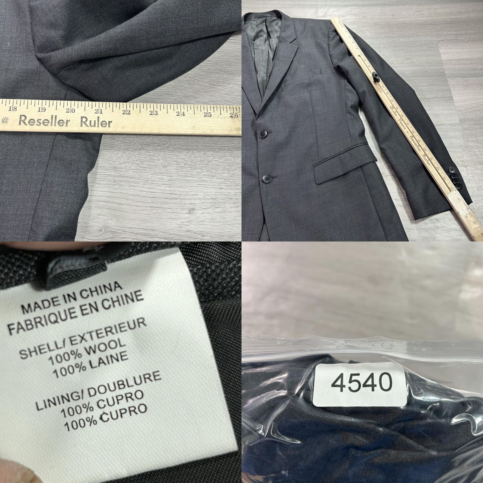 Theory Theory Mens Two-Button Notch Lapel Wool Blazer Jacket 42R Gray Formal Suit Coat Regular Sleeve 4-Button Cuff Mens Size 42R - 8 Thumbnail