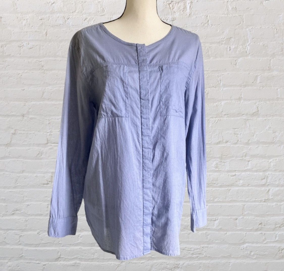 Calvin Klein CALVIN KLEIN LONG SLEEVE BUTTON UP BLOUSE TOP WITH POCKETS Size M / US 6-8 / IT 42-44 - 11 Thumbnail