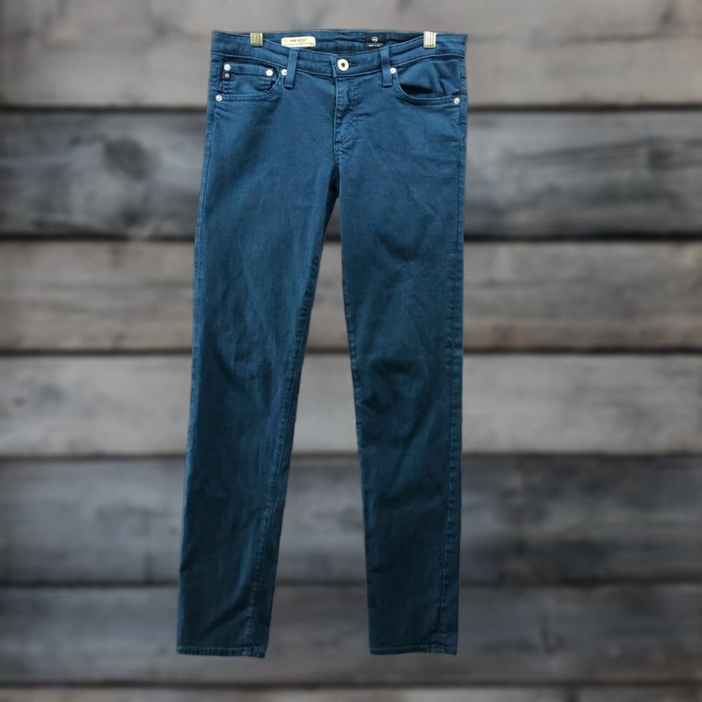 Vintage AG Adriano Goldschmied The Stilt Cigarette Jeans Womens 28 Blue Solid Skinny Jeans Size 28" / US 6 / IT 42 - 1 Thumbnail