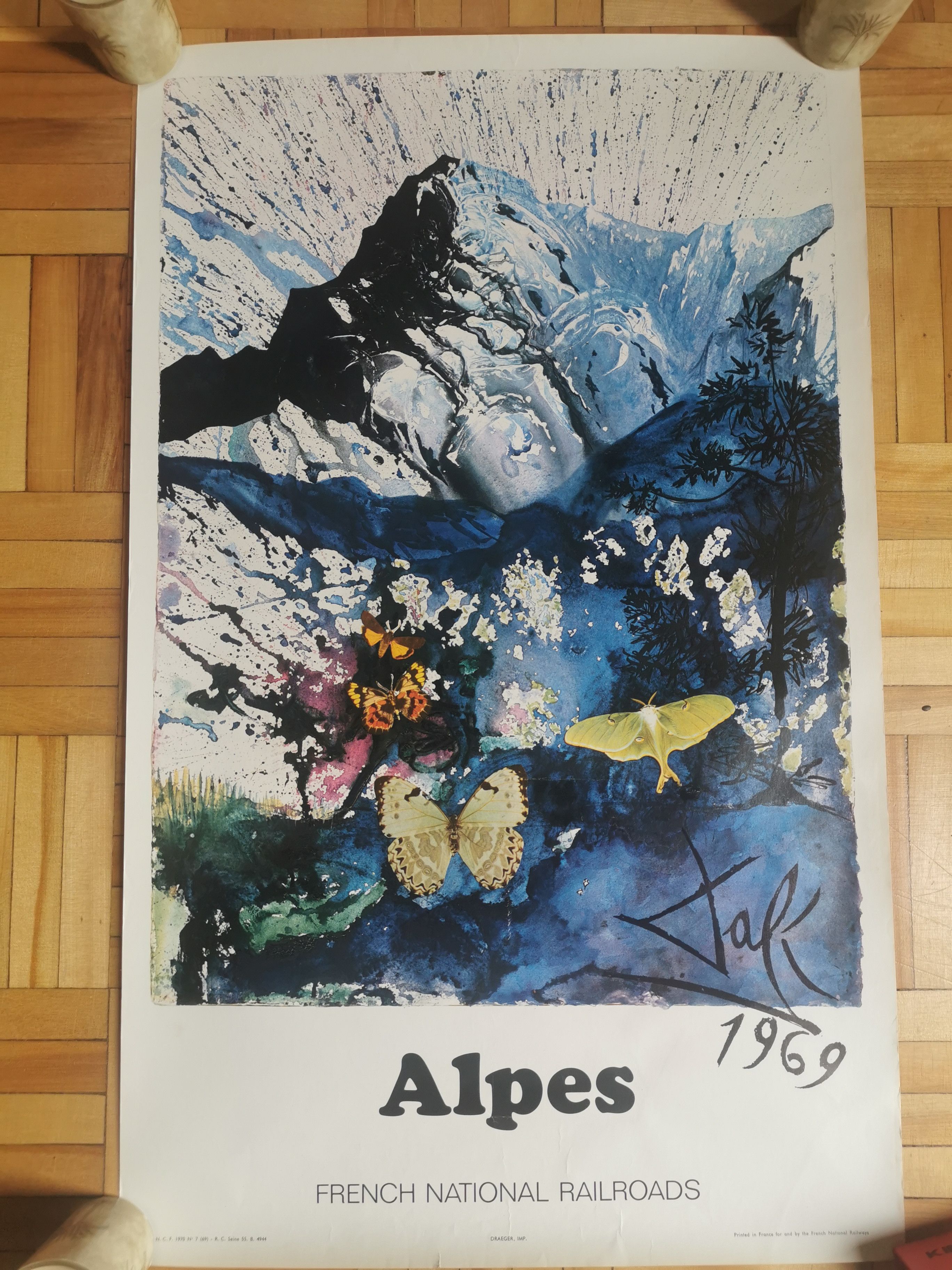 image of Vintage 1969 Salvador Dali Alpes Lithograph/poster, Men's