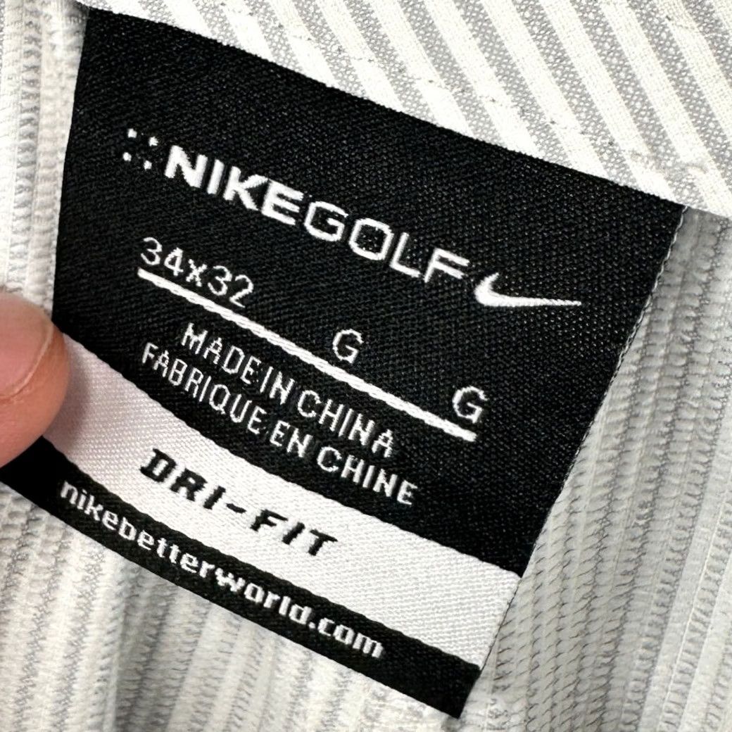 Nike Nike Dri-Fit Golf Chino Pants Mens 34X32 Gray White Striped Flat Front Stretch Size US 34 / EU 50 - 3 Thumbnail