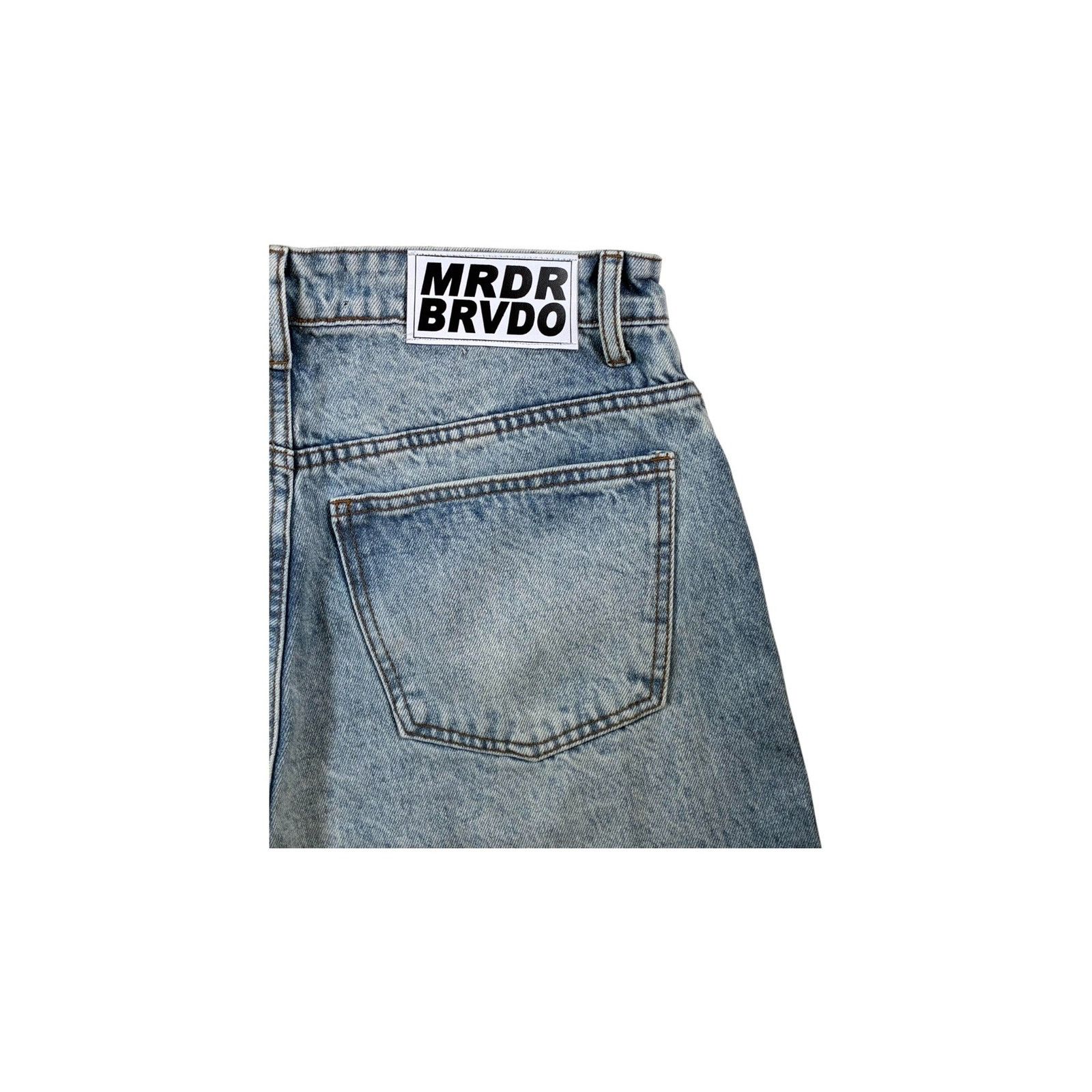 Who Decides War WDW Embroidered Lime Light Wash Jeans Size US 30 / EU 46 - 3 Thumbnail