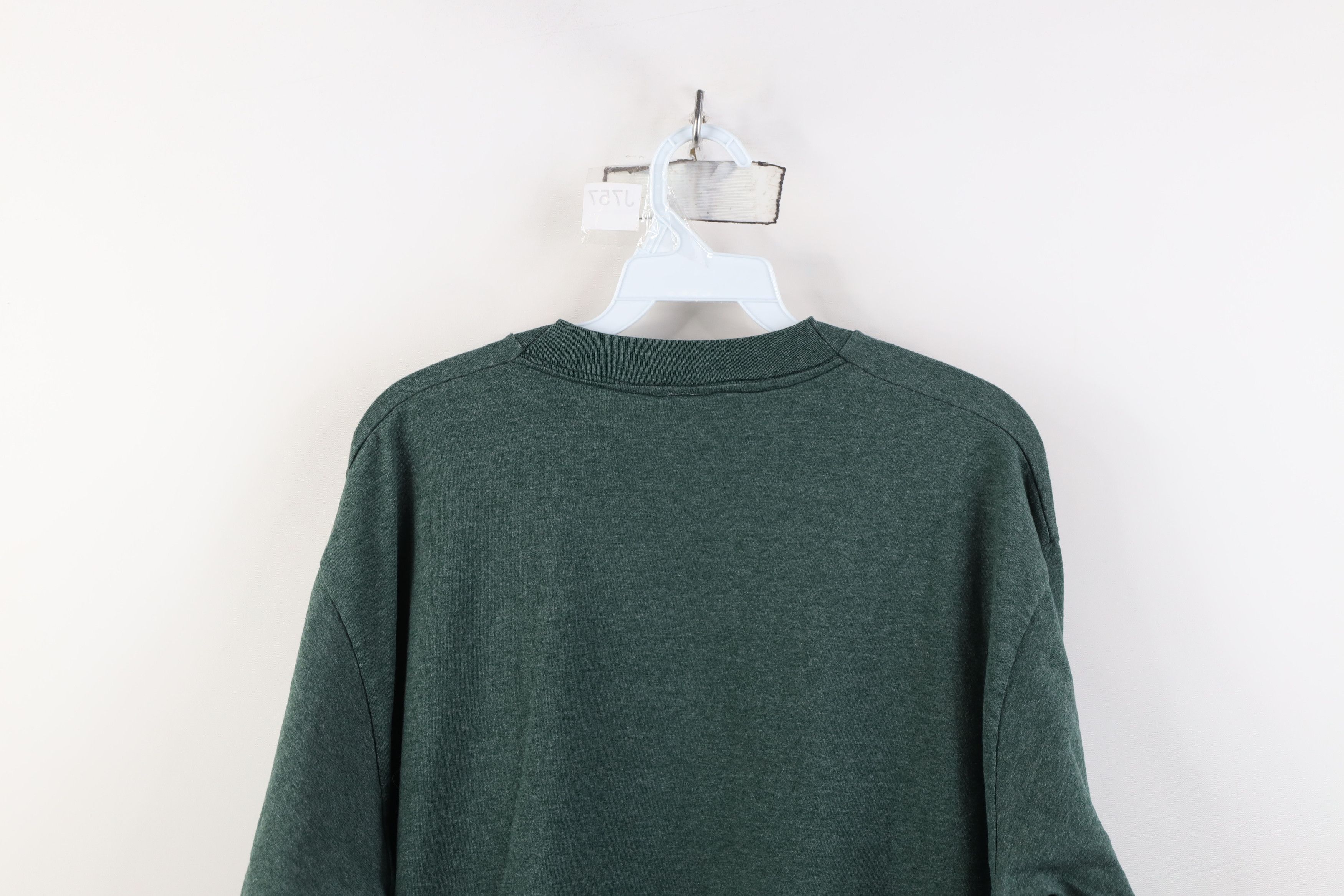 Vintage Vintage 90s Streetwear Long Sleeve T-Shirt Heather Green USA Size US XL / EU 56 / 4 - 8 Thumbnail