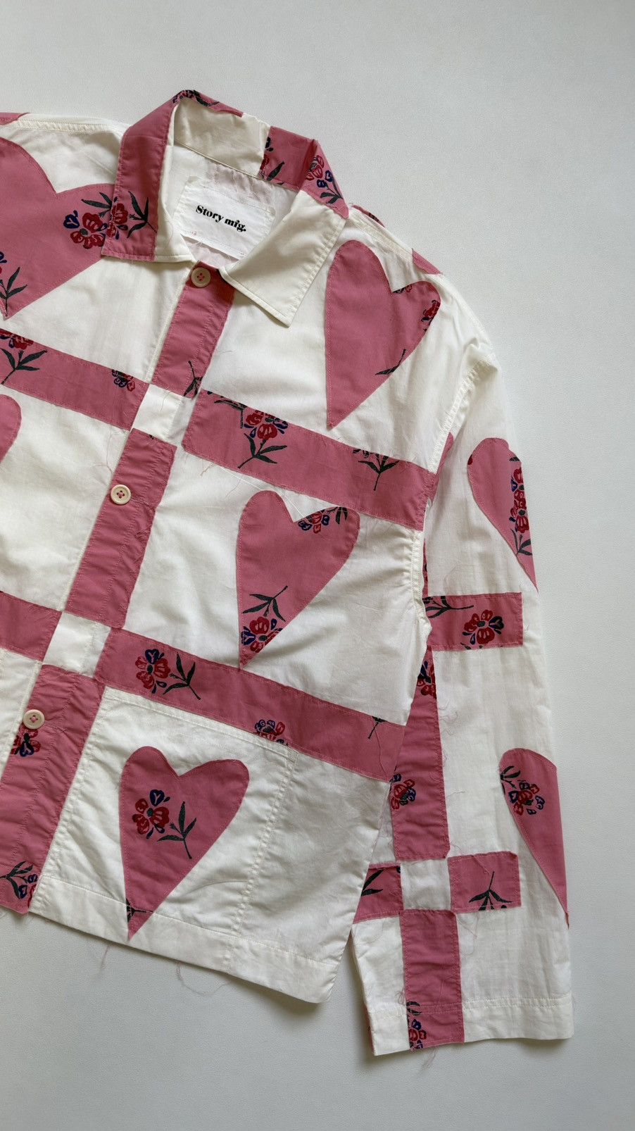 Story Mfg. S/S 24 Sample ‘Patch Work Hearts’ Over Shirt Size US M / EU 48-50 / 2 - 6 Thumbnail