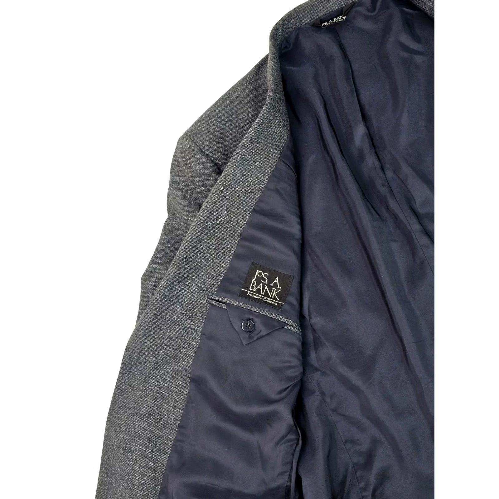 Jos. A. Bank Jos A. Bank Sport Coat Men 42R Blue Gray Micro Birdseye Heather Wool Blend Single-Breasted 2-Button Notch Flat Front Regular Jacket Size US XS / EU 42 / 0 - 7 Thumbnail