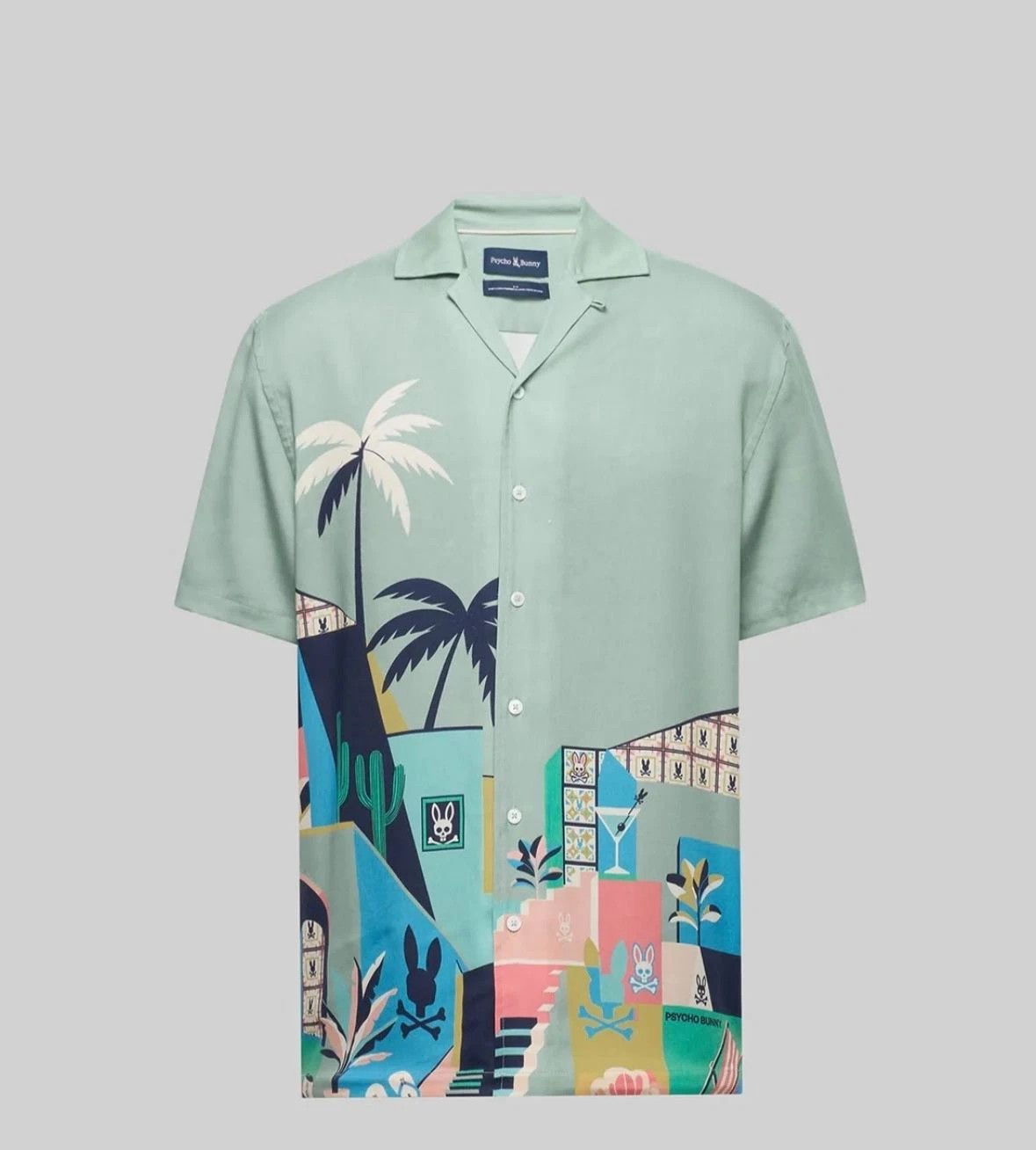 Psycho Bunny PSYCHO BUNNY Mens L Blaise Tencel Shirt Size US L / EU 52-54 / 3 - 1 Thumbnail