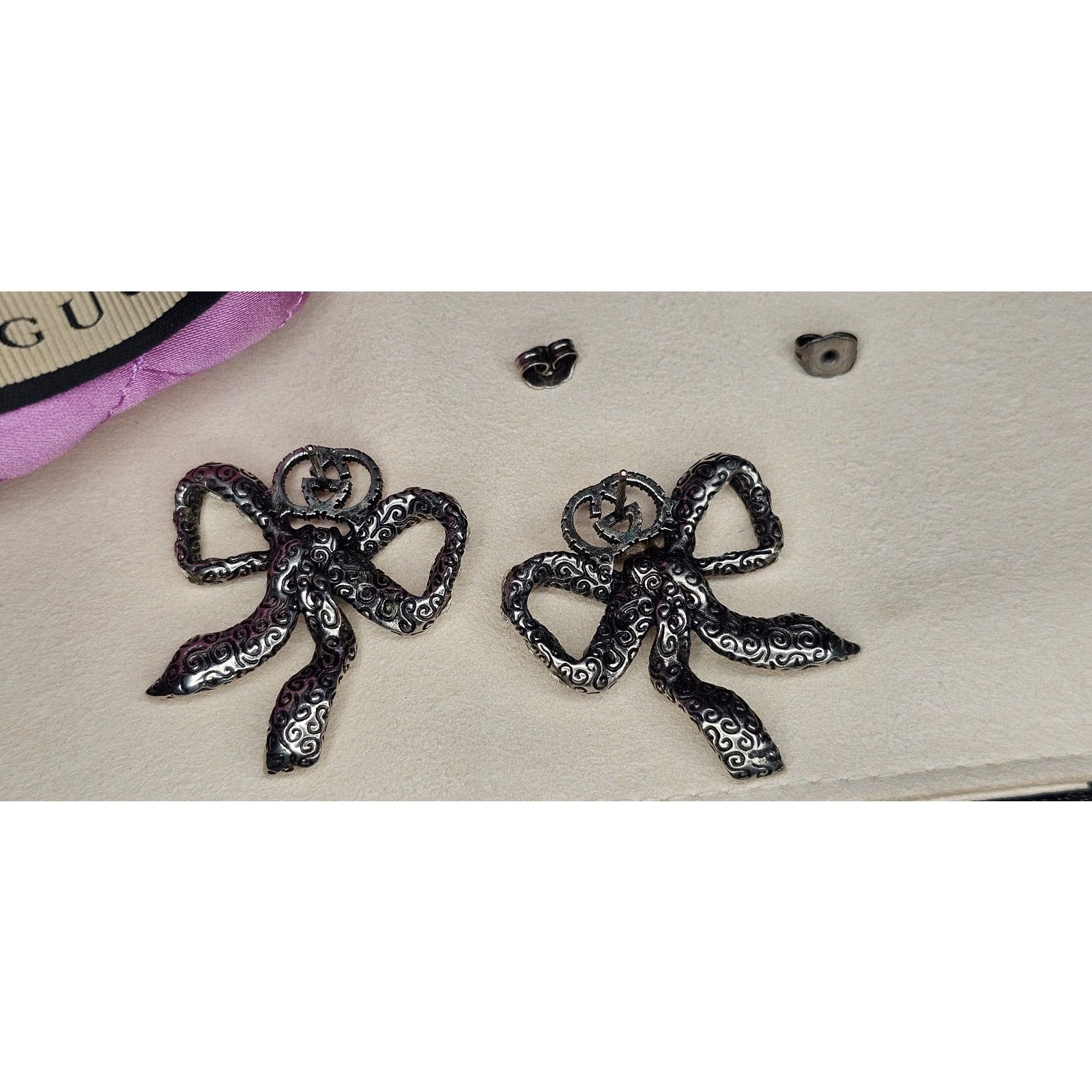 Gucci Gucci Silver Crystal Bow Earring Size ONE SIZE - 7 Thumbnail