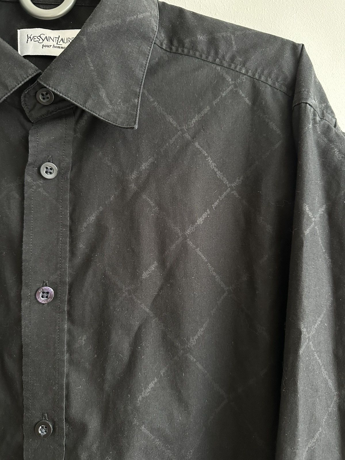 Yves Saint Laurent Vintage Yves Saint Laurent YSL Monogram Shirt Button Up Sz L Size US L / EU 52-54 / 3 - 5 Thumbnail