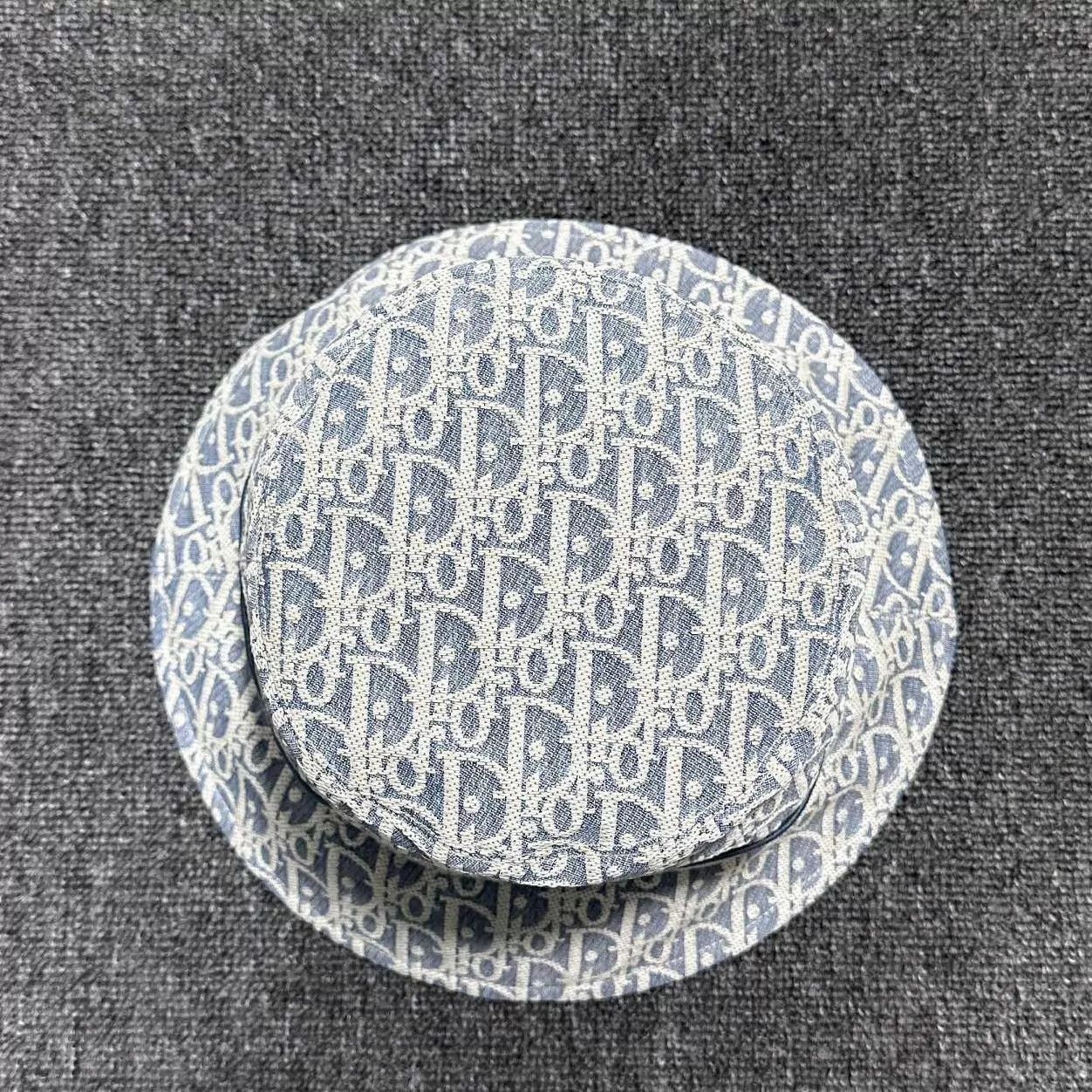 Dior Dior Blue&White All Over Print Denim Fisherman Hat Size ONE SIZE - 1 Thumbnail