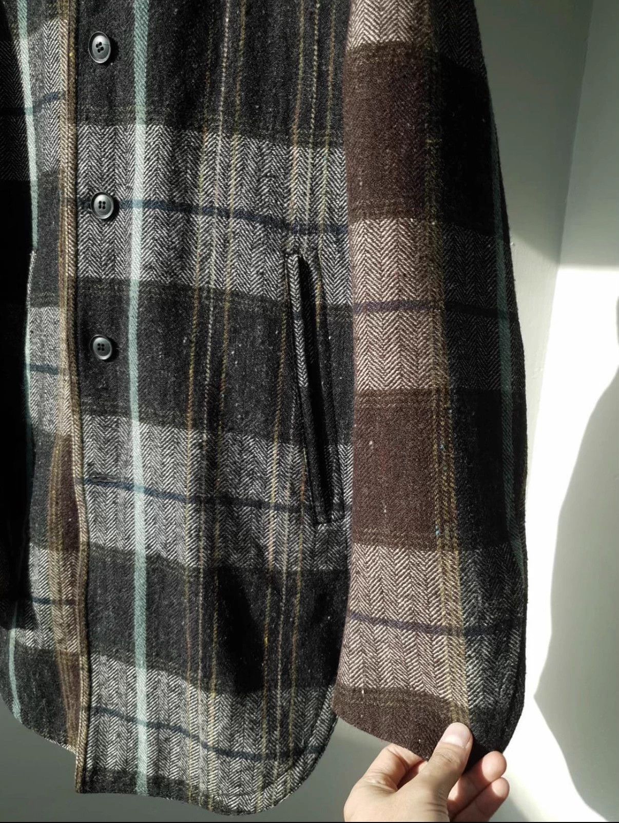 Yohji Yamamoto Yohji Yamamoto YS N2B Stand Collar Check Lamb Filled Jkt Size US M / EU 48-50 / 2 - 5 Thumbnail