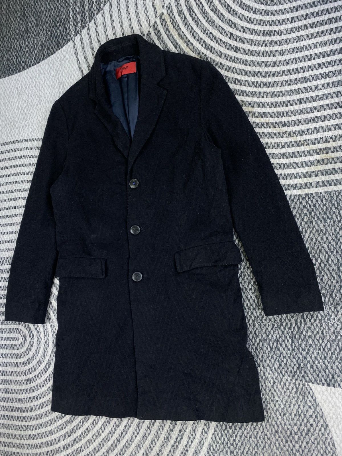 Hugo 🔥Hugo Boss Black Wool Cashmere Long Coat Jacket Size US M / EU 48-50 / 2 - 4 Thumbnail