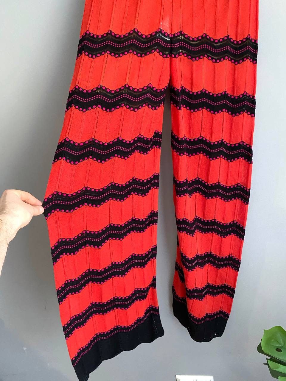 Missoni Missoni Womens Zig-Zag Pattern Knitted Wide-Leg Pants, 44/S Size 30" / US 8 / IT 44 - 13 Thumbnail