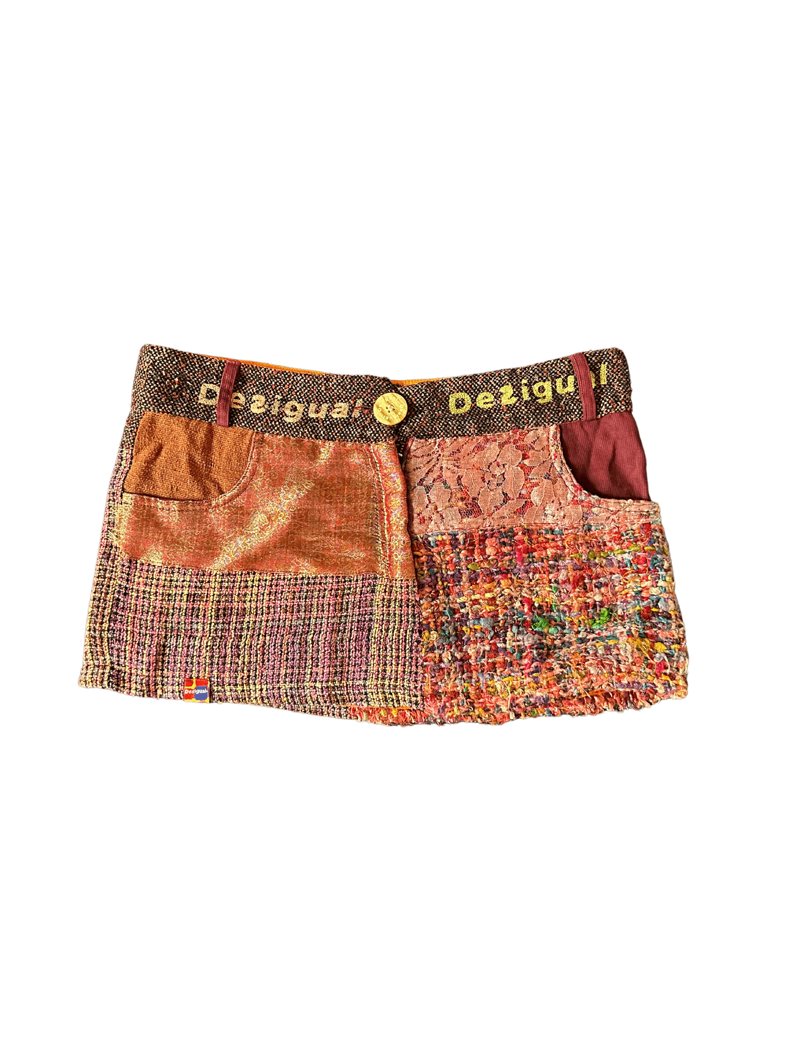 Desigual Desigual Knit Patchwork Mini Skirt Size 26" / US 2 / IT 38 - 1 Thumbnail