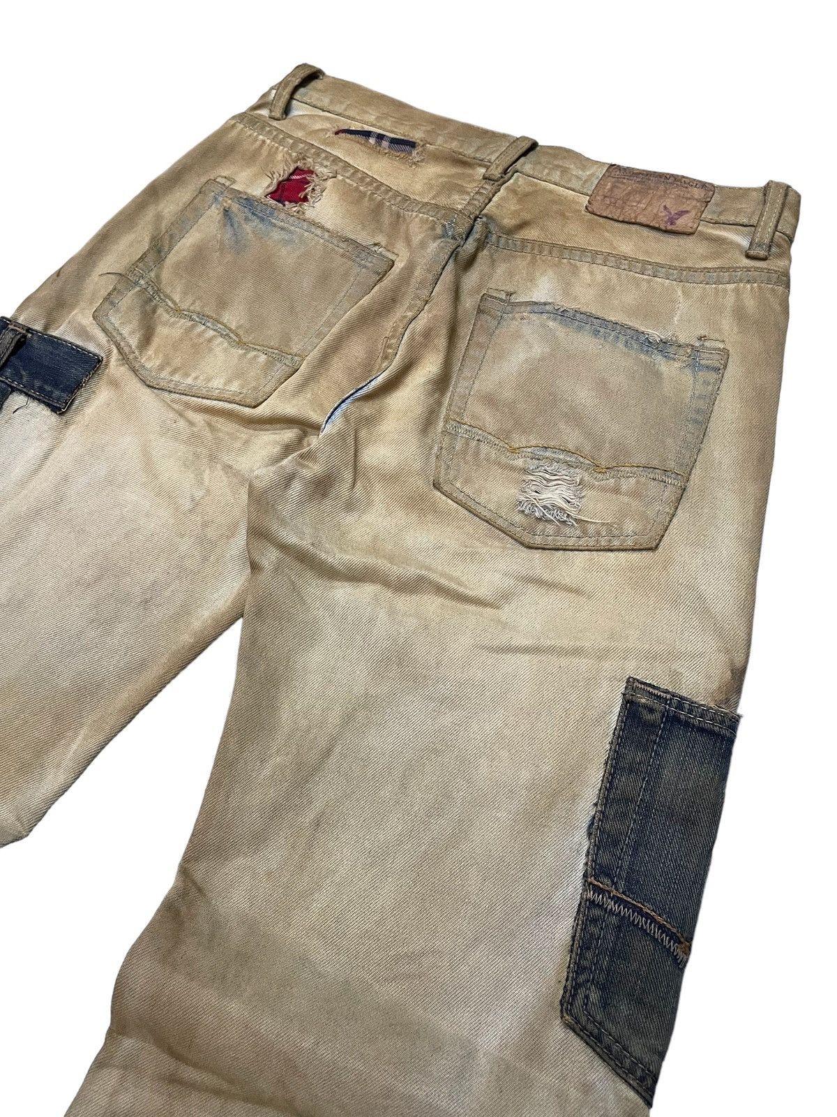 Hysteric Glamour × Japanese Brand American Eagle Patch work Mud Wash Dirty Loose Jeans Size US 30 / EU 46 - 17 Thumbnail