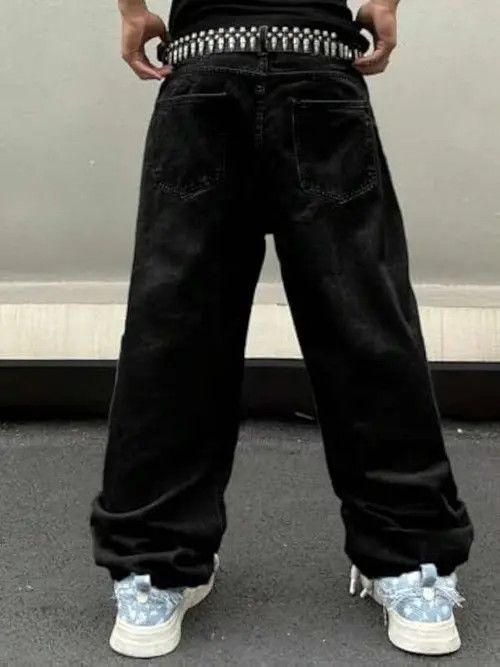 Jean Designer graphic Y2K washed jeans pants Size US 30 / EU 46 - 2 Thumbnail