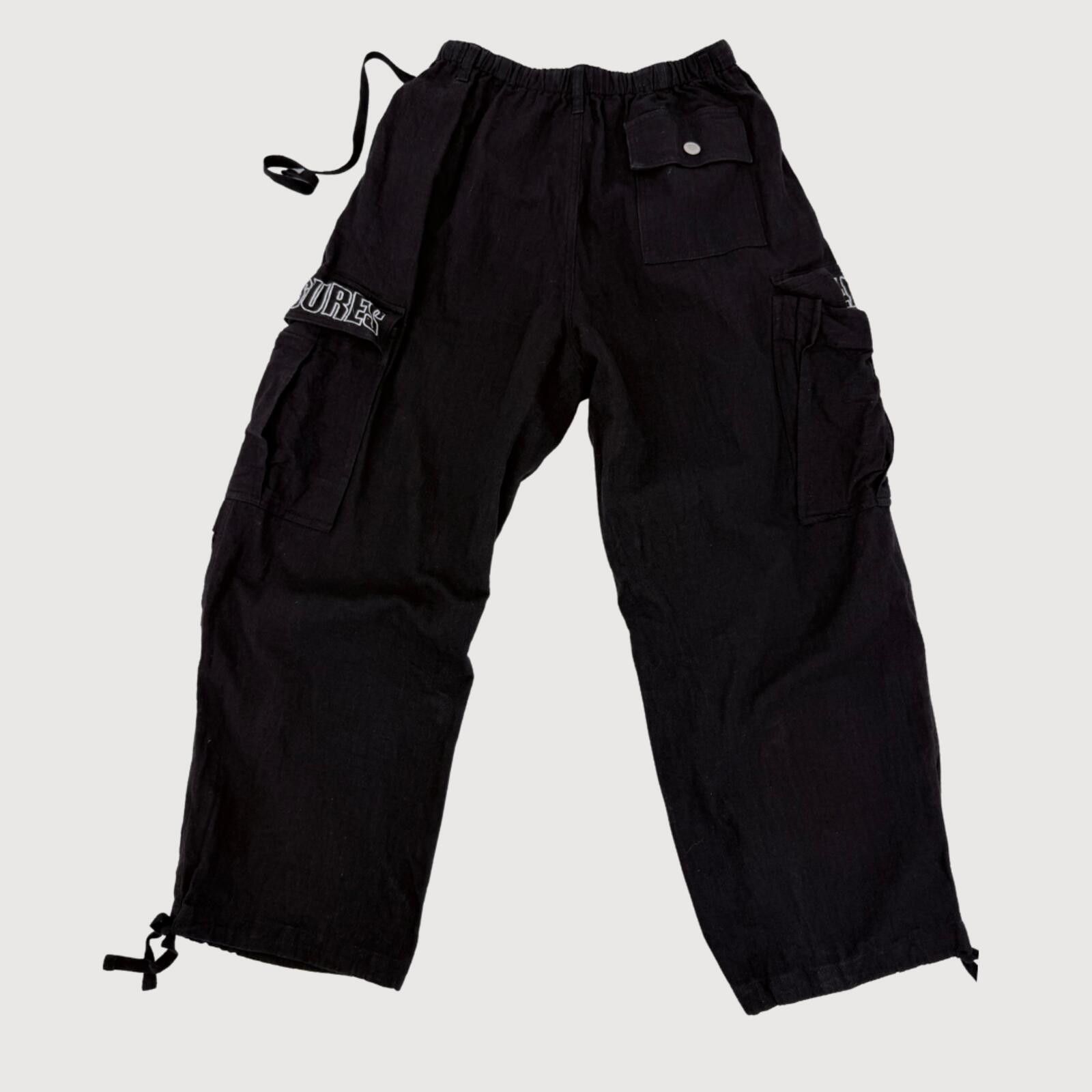 Pleasures Pleasures Wide Cargo Pants Black Streetwear Utility 28 Size 28" / US 6 / IT 42 - 3 Thumbnail
