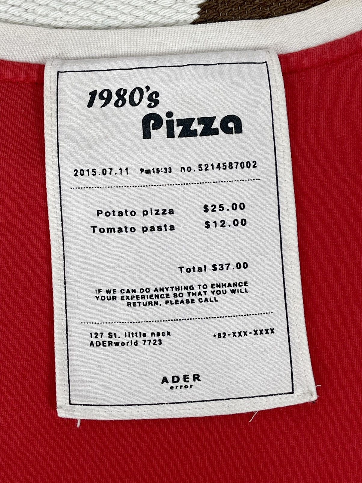 Ader Error ADER ERROR 1980s Vintage Pizza Receipt Long Sleeve Size US M / EU 48-50 / 2 - 7 Thumbnail