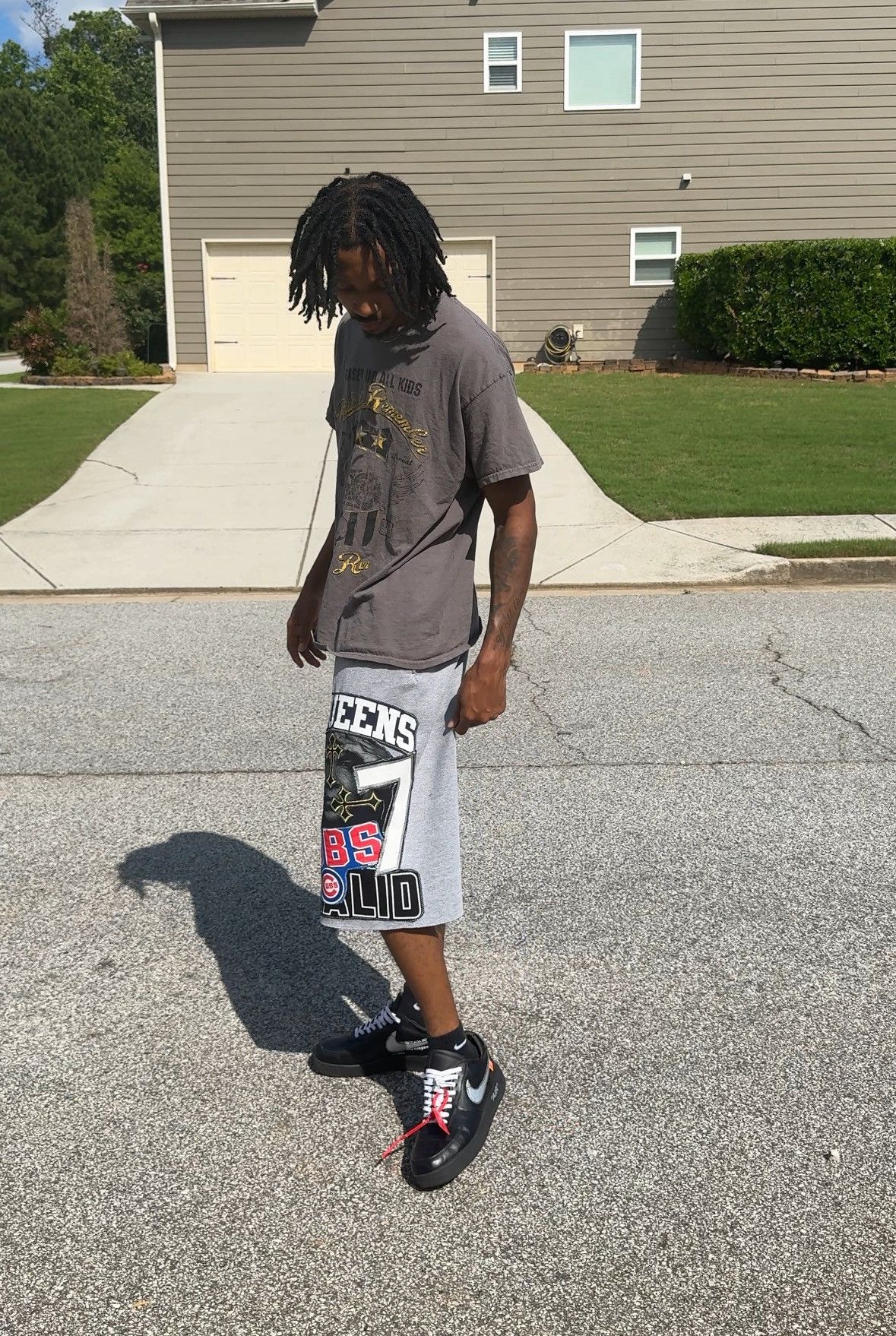 Other Grey Baggy Shorts Size US 33 - 3 Thumbnail