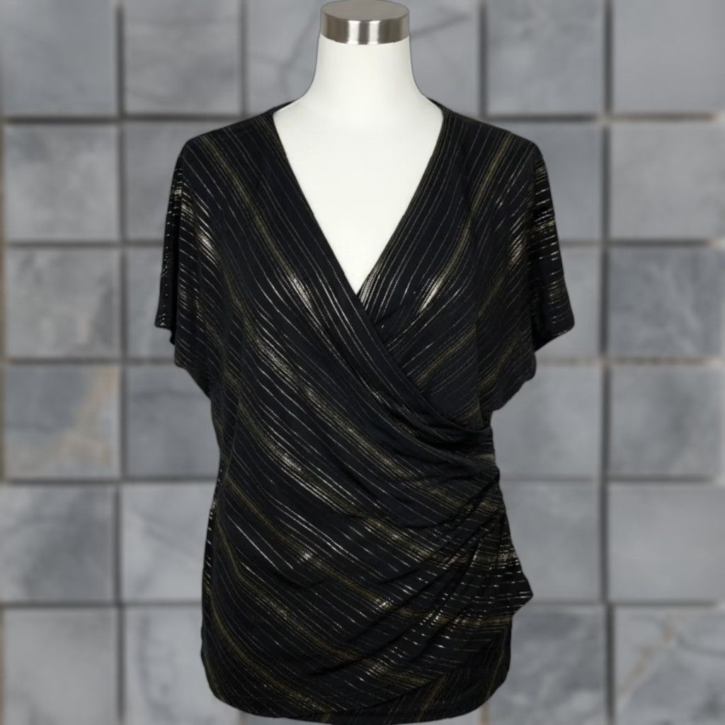 Vintage VINTAGE Spin Blouse Top Womens S Black Gold Striped Y2K Glam Grunge Made in USA Shirt/Top Womens S Black Gold Striped Y2K Glam Grunge USA Size S / US 4 / IT 40 - 1 Thumbnail