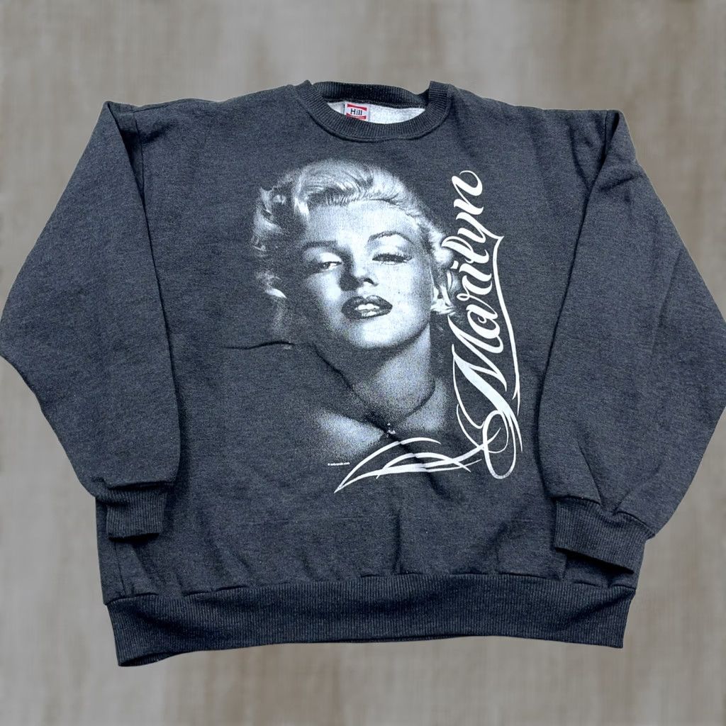 Vintage VINTAGE Marilyn Monroe Sweatshirt Mens XL Gray Crewneck Sweater USA 90s Size US XL / EU 56 / 4 - 1 Thumbnail