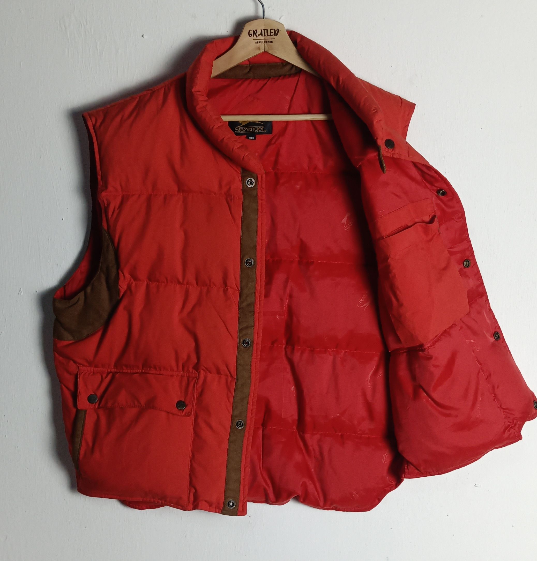 Japanese Brand Slazenger Puffer Vest Winter Seasons Size US XL / EU 56 / 4 - 2 Thumbnail