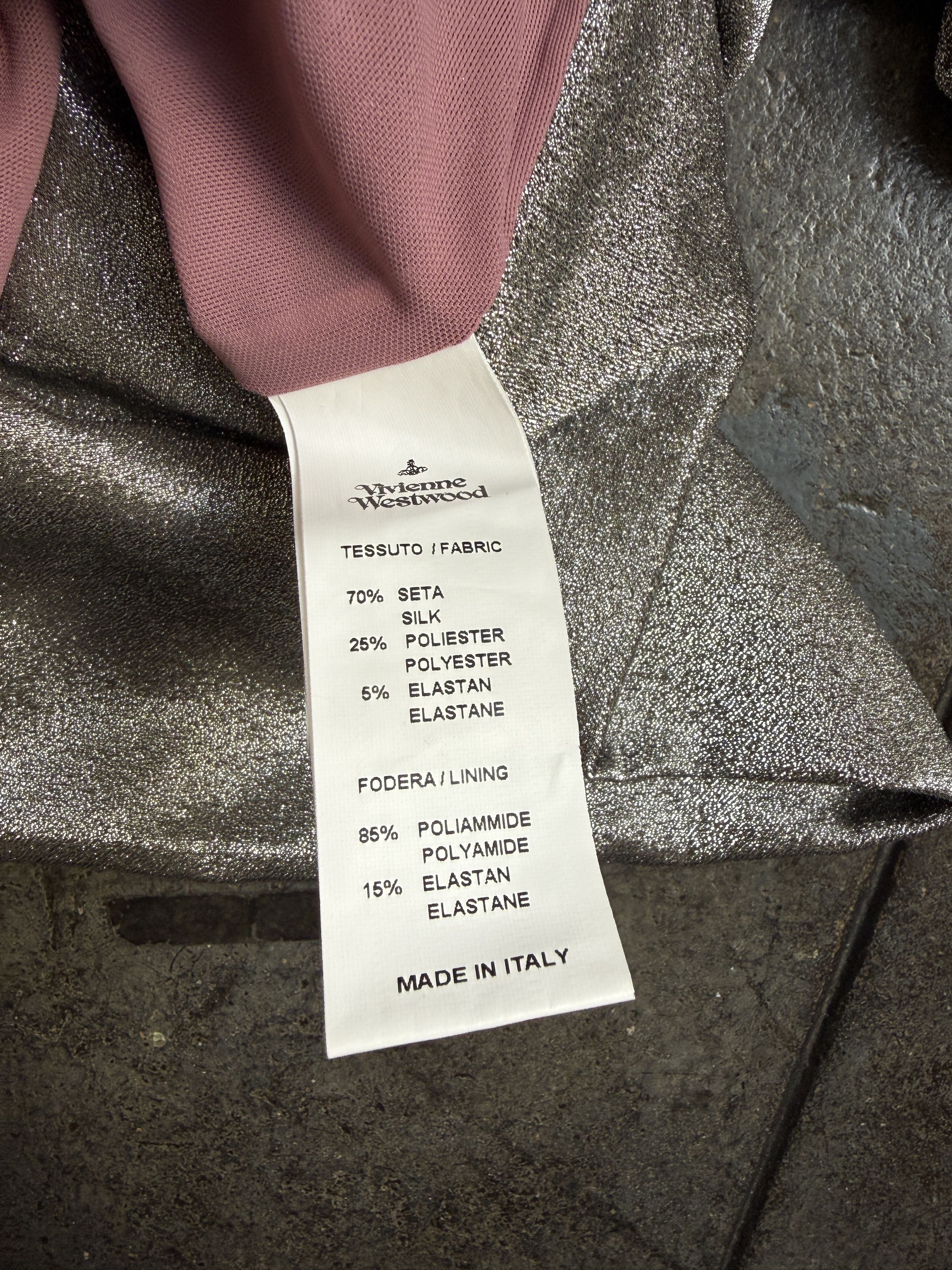 Vivienne Westwood 3105$ A/W 2014 NWT Silk Metallic Dress w/ Shorts Size XL / US 12-14 / IT 48-50 - 12 Thumbnail