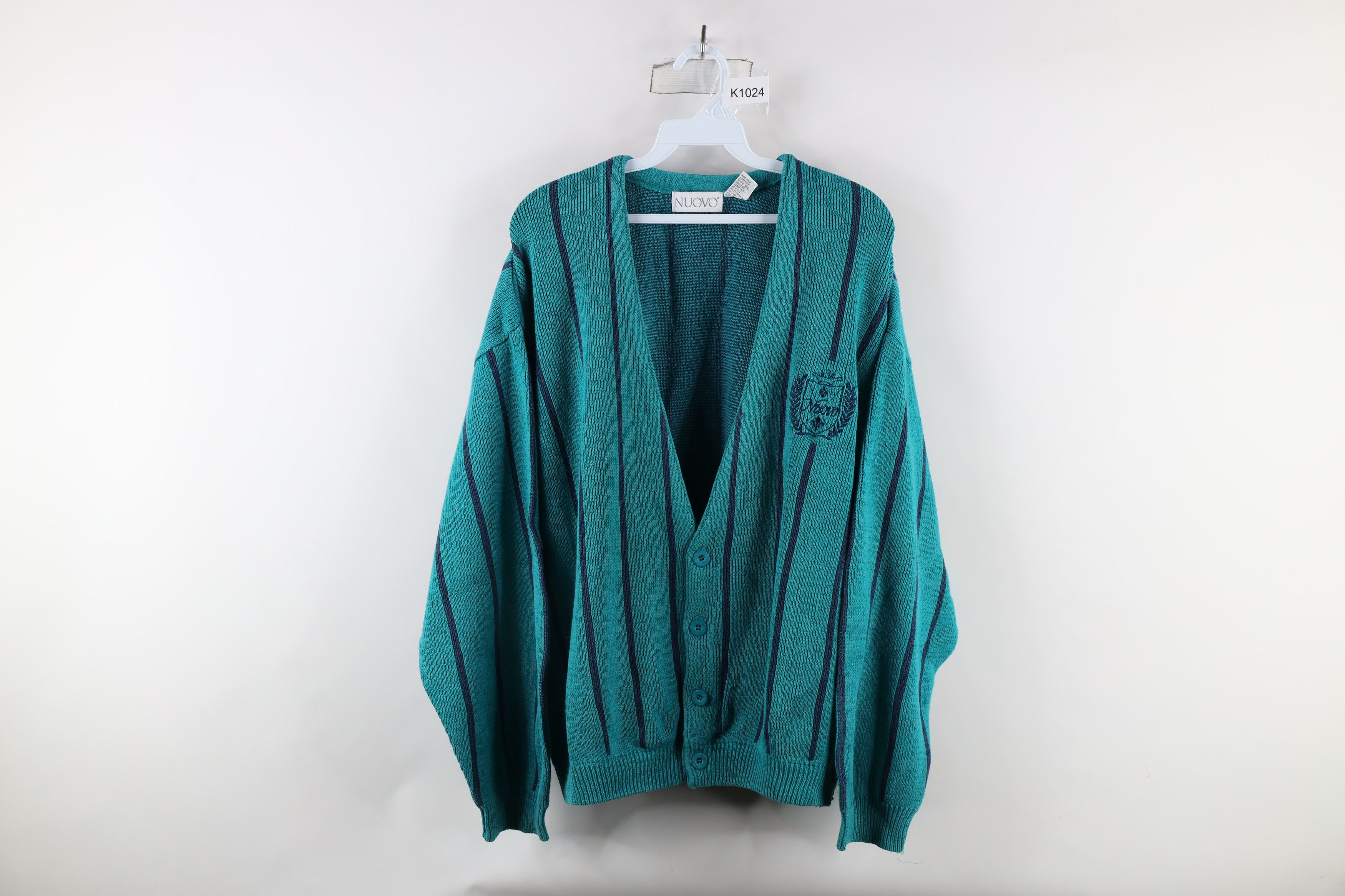 Vintage Vintage 90s Streetwear Fit Striped Knit Cardigan Sweater Size US XL / EU 56 / 4 - 1 Thumbnail