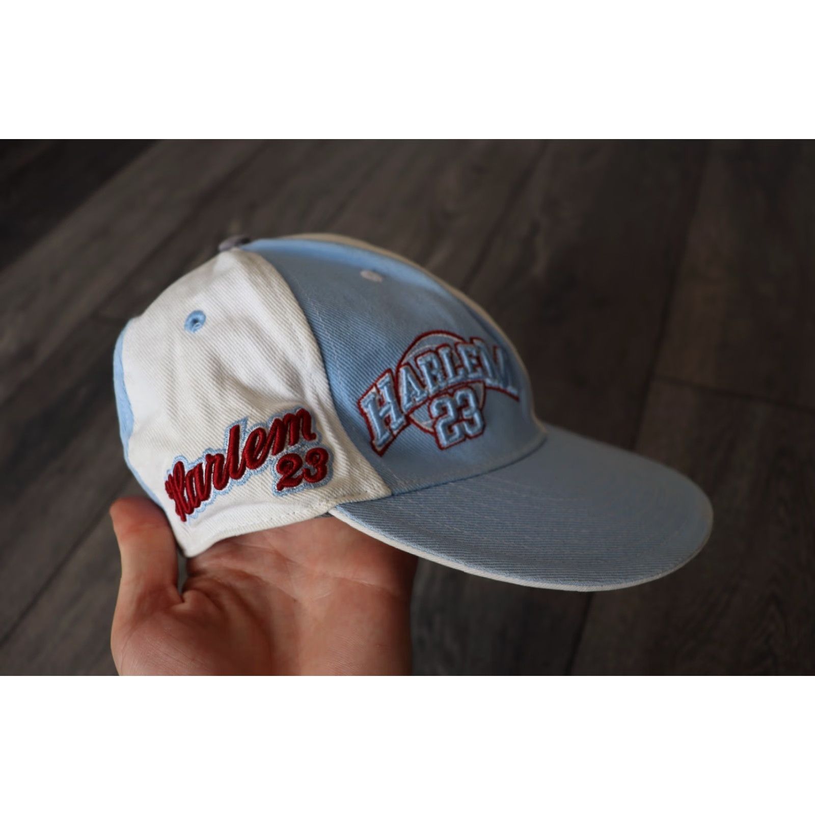 Vintage VINTAGE Harlem 23 Allstars Hat Blue White Bone NYC Fitted Baseball Cap Size 7 1/8 Men Baseball Cap Mens Size ONE SIZE - 6 Thumbnail
