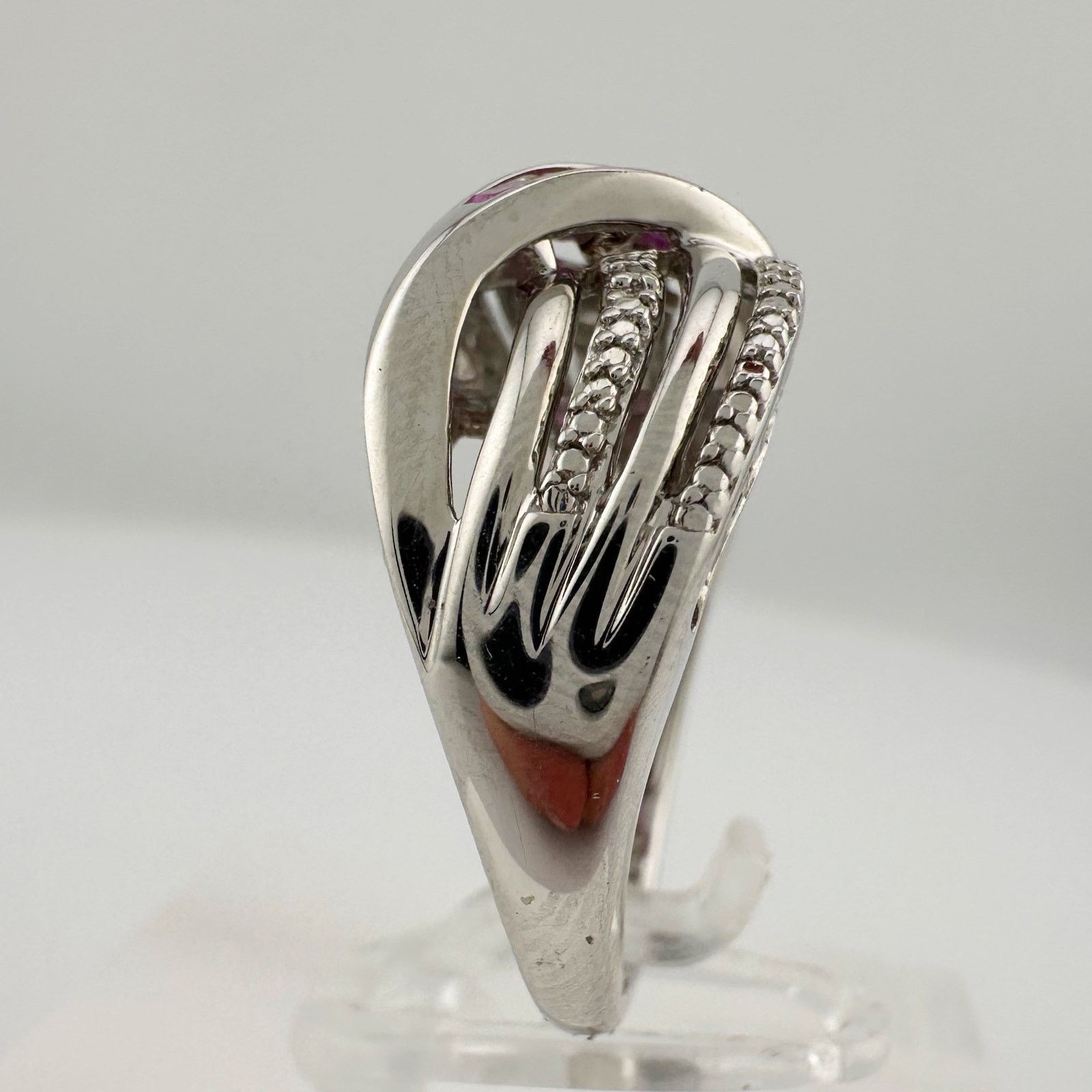 Other Detailed Lab Created Pink Sapphire and Sterling Ring Size 7 Size ONE SIZE - 5 Thumbnail