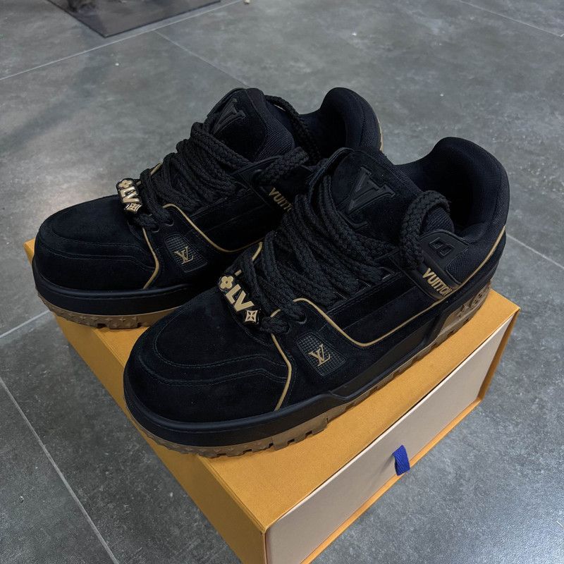 Louis Vuitton Trainer Maxi Low Top Sneakers Black 0079
