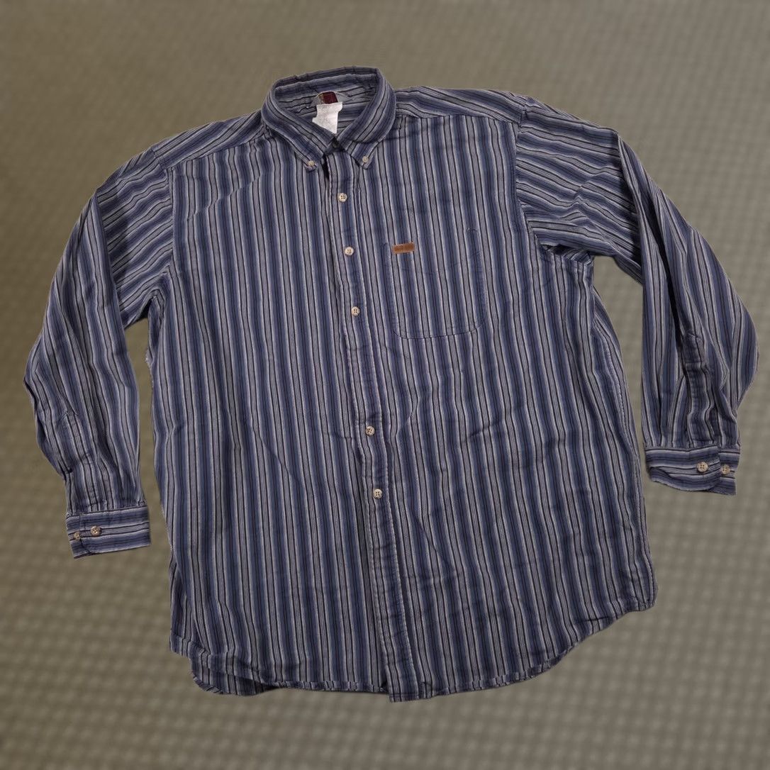 Carhartt VINTAGE Carhartt Shirt Mens XL Blue Stripe Button Front Long Sleeve Casual Workwear Size US XL / EU 56 / 4 - 1 Thumbnail