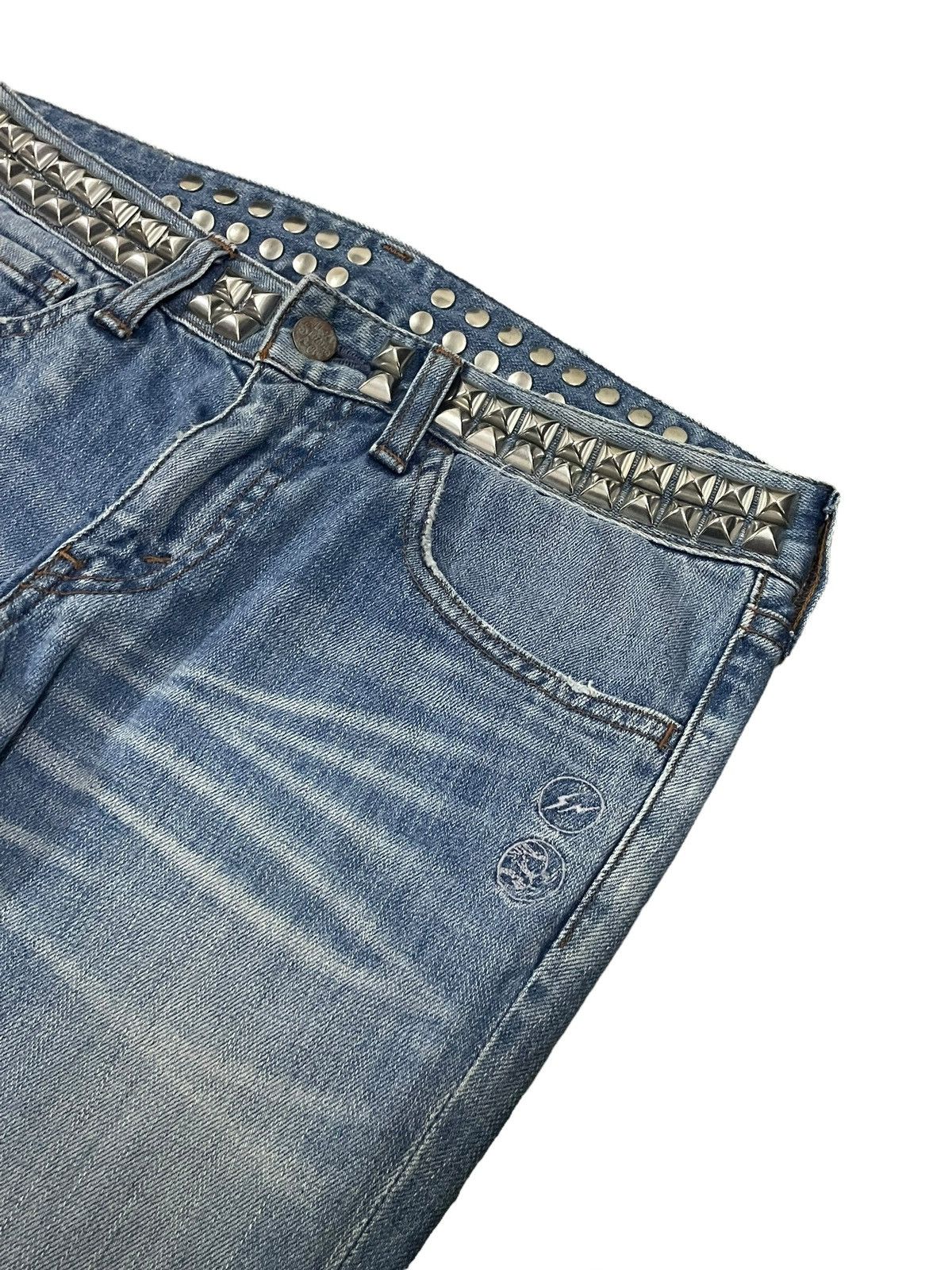Levi's Vintage Levi’s Spiked Denim Distressed Punk Goth Style Jeans Size 29" - 3 Thumbnail