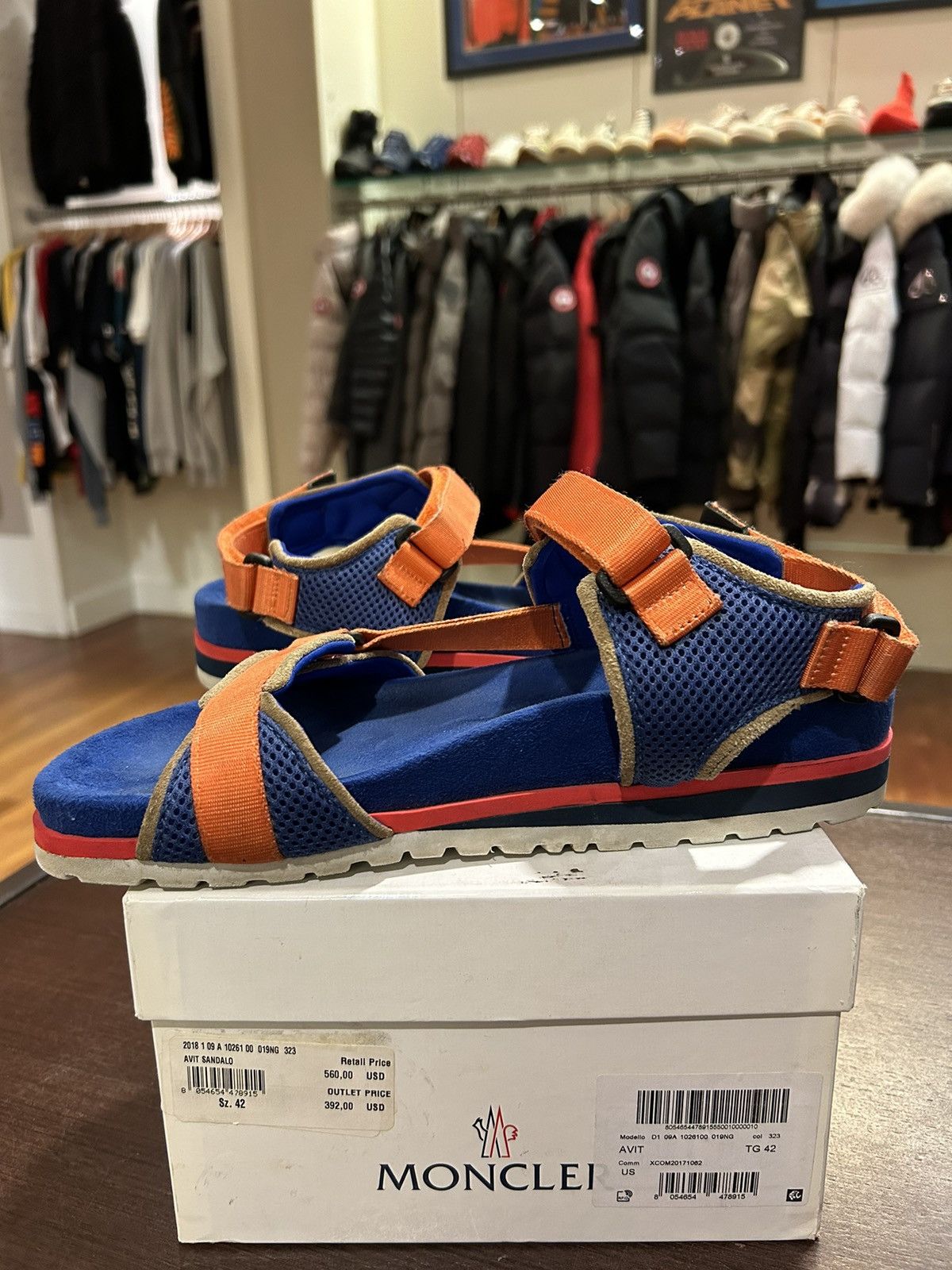 Moncler Moncler Avit Sandal Blue/Orange Size US 9 / EU 42 - 3 Thumbnail