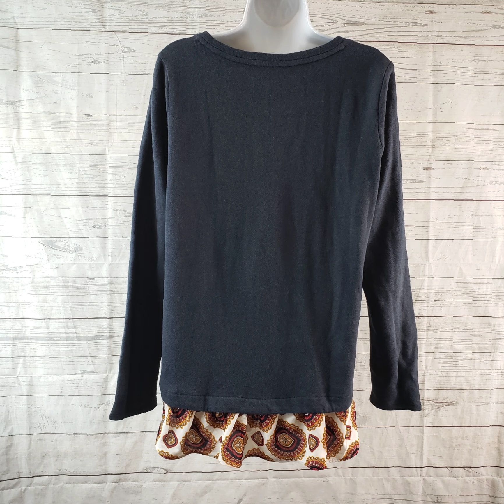 Ann Taylor Ann Taylor LOFT Womens Blouse Pullover Top M Blue Long Sleeve Cotton Size M / US 6-8 / IT 42-44 - 4 Thumbnail