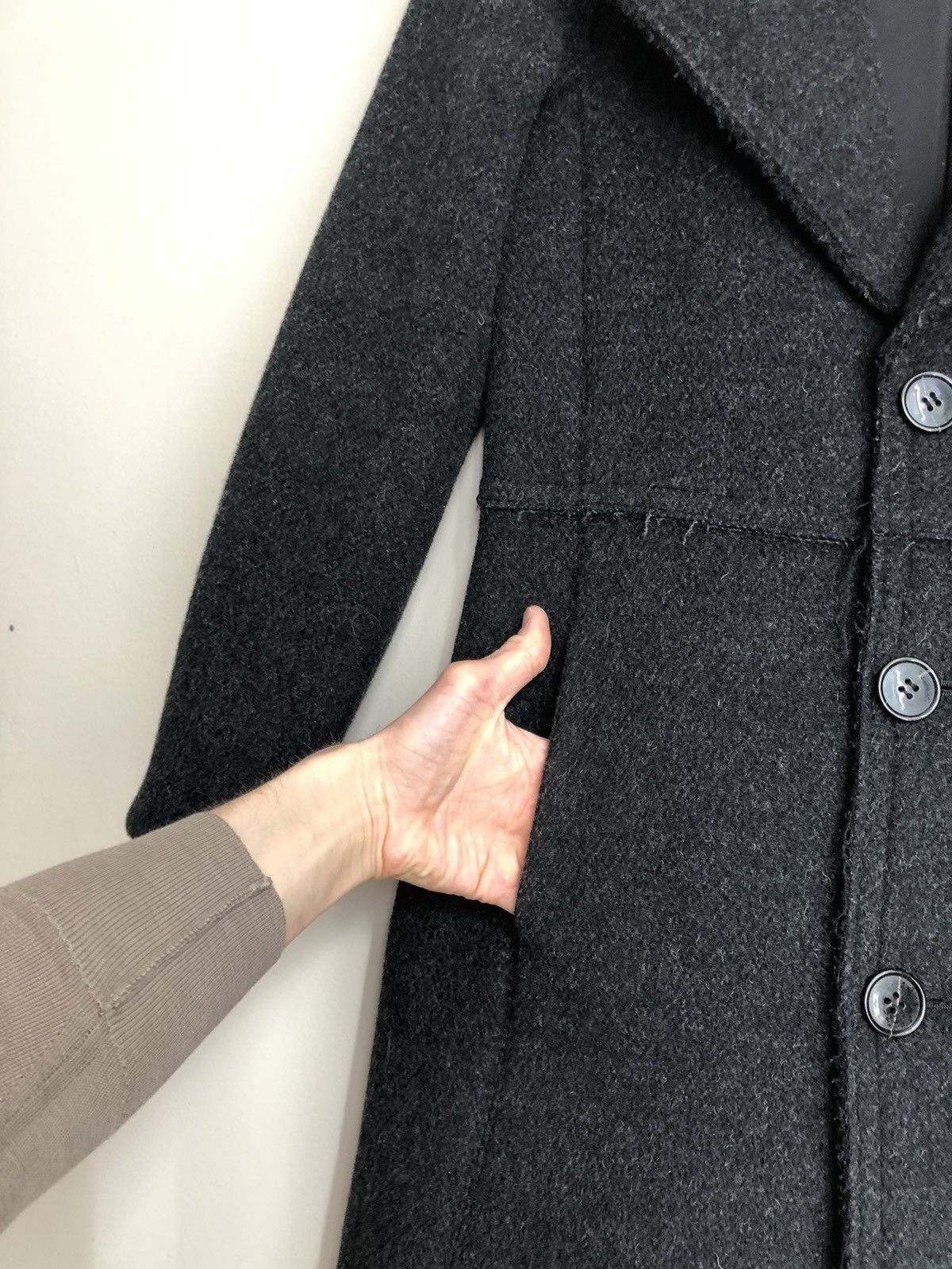 CABANE de ZUCCa × Issey Miyake × Zucca Zucca Vintage Distressed Raw Hem Coat Size S / US 4 / IT 40 - 15 Thumbnail