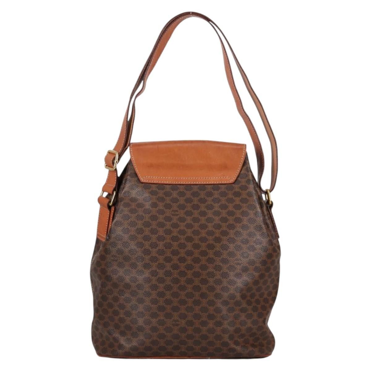 Celine CELINE Macadam Canvas Shoulder Bag Pvc Leather Brown Gold Size ONE SIZE - 3 Thumbnail