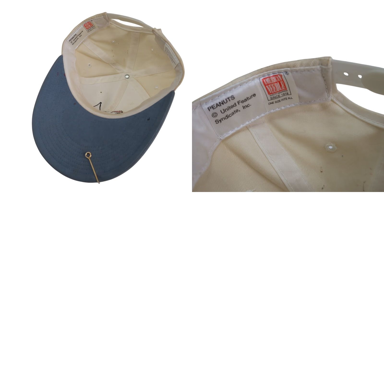 Peanuts VINTAGE Peanuts Snoopy Fishing Long Bill Hat Baseball Cap Men OS White N/A Mens Size ONE SIZE - 8 Thumbnail