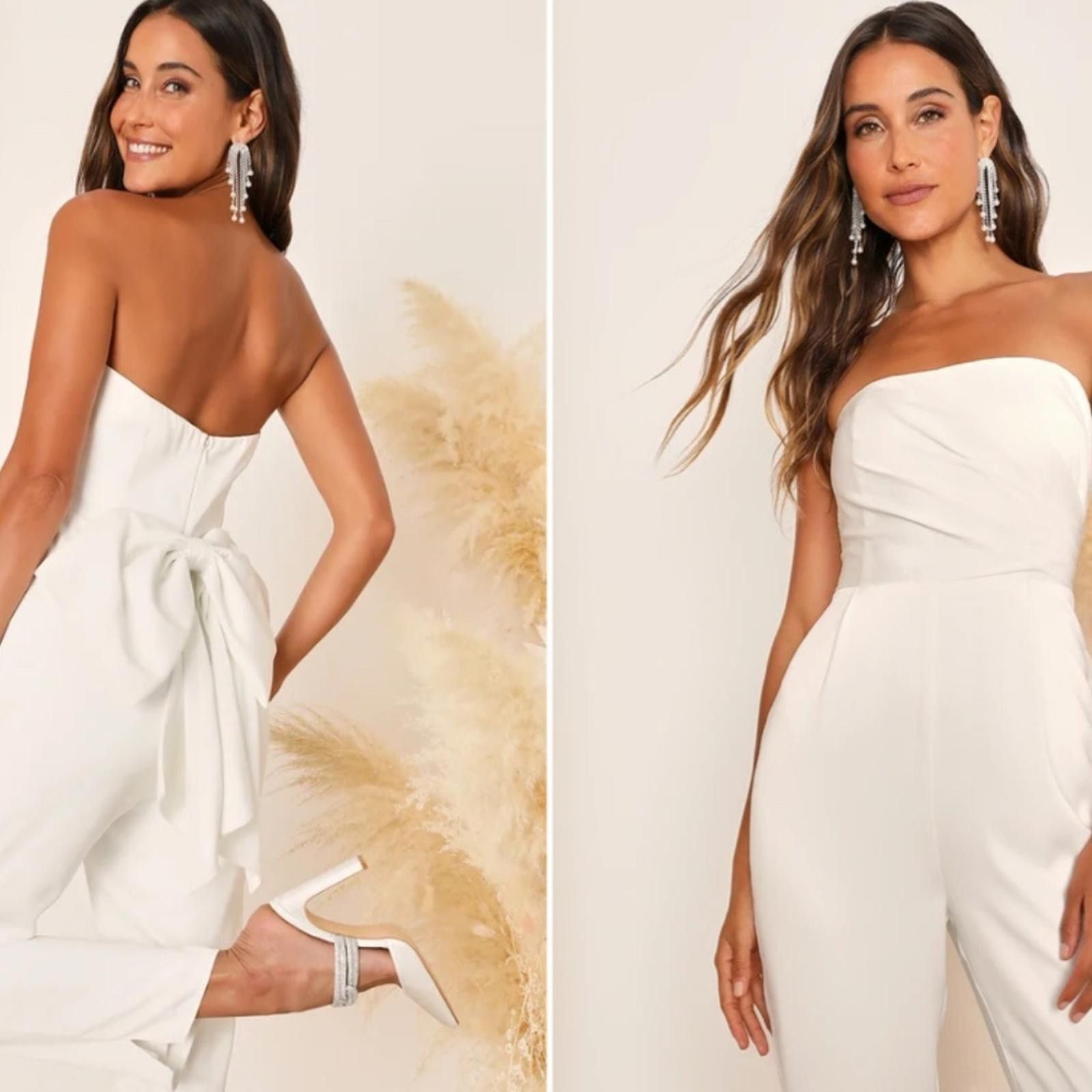 Lulus LULU's Wedding Shower Bachelorette HOneymoon Chic Jumpsuit Size 36" / US 14 / IT 50 - 5 Thumbnail