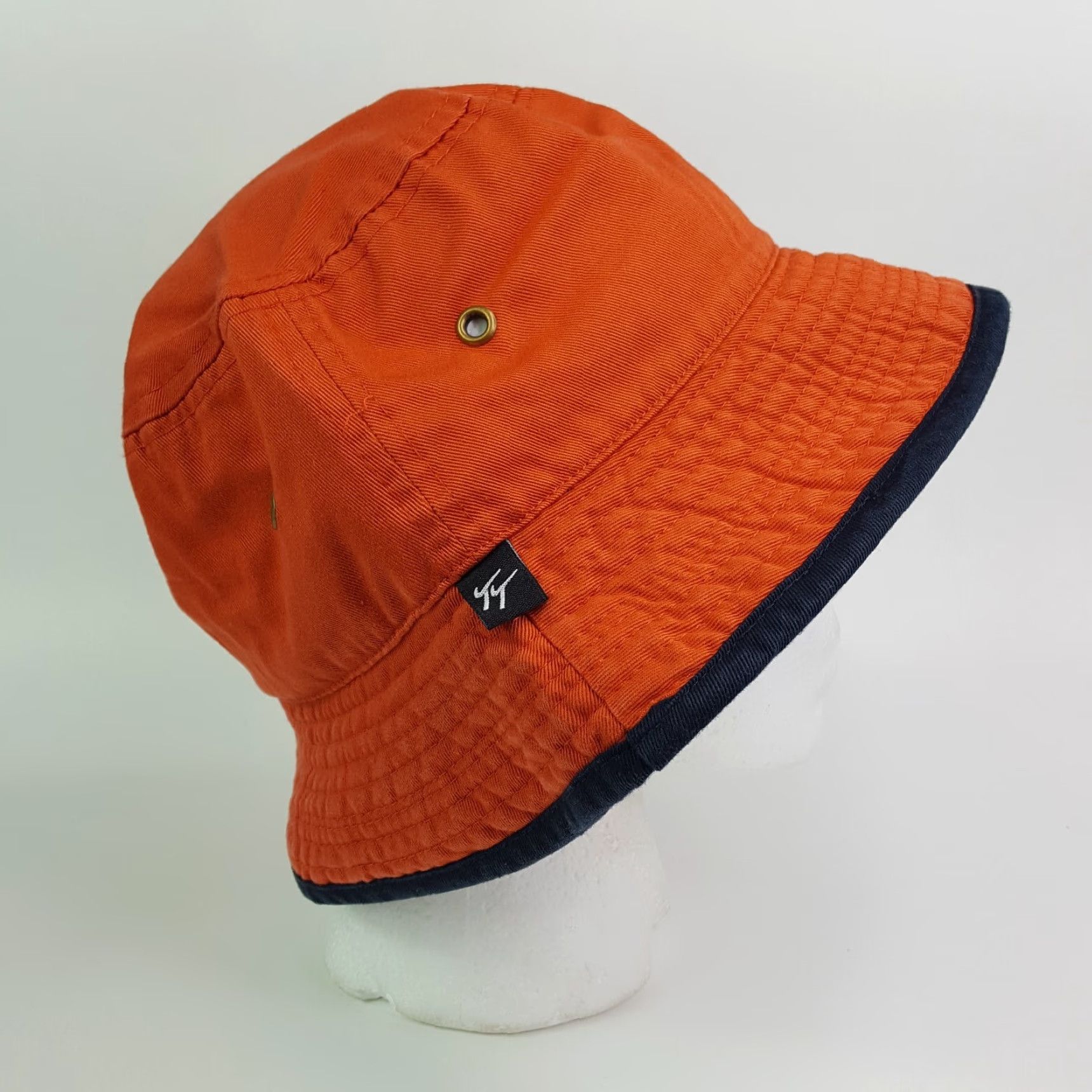 Vintage VINTAGE Town Talk Orange Twill Bucket Hat One Size Boonie Outdoor Brim Crusher Cap Golf Casual Military 90s Summer Mens Hat Size ONE SIZE - 4 Thumbnail