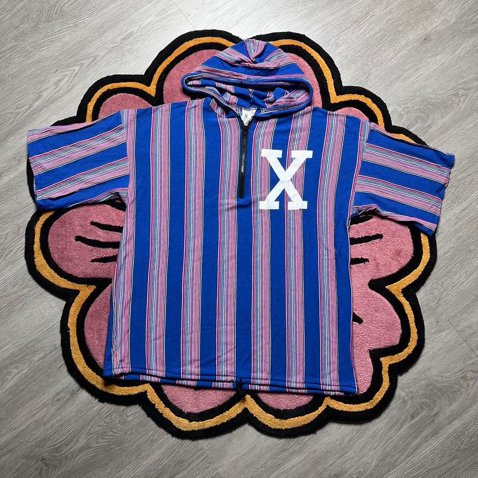Rap Tees × Vintage Vintage 90’s Malcom X Striped Pullover Graphic Hoodie Shirt Size US L / EU 52-54 / 3 - 3 Thumbnail