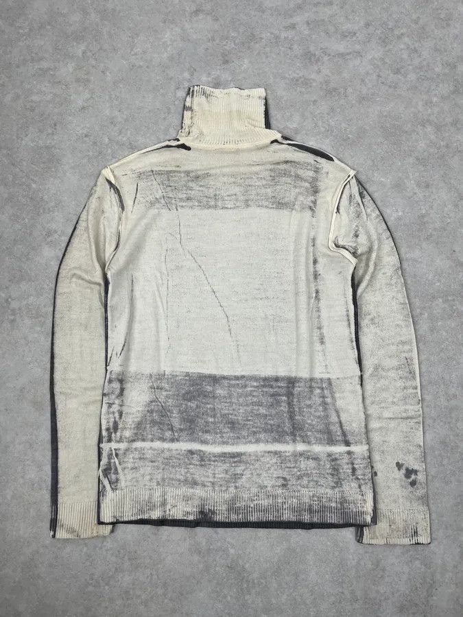 Just Cavalli 2000s Cavalli Two Tone Grey & Cream Abstract Turtleneck Size US L / EU 52-54 / 3 - 7 Thumbnail