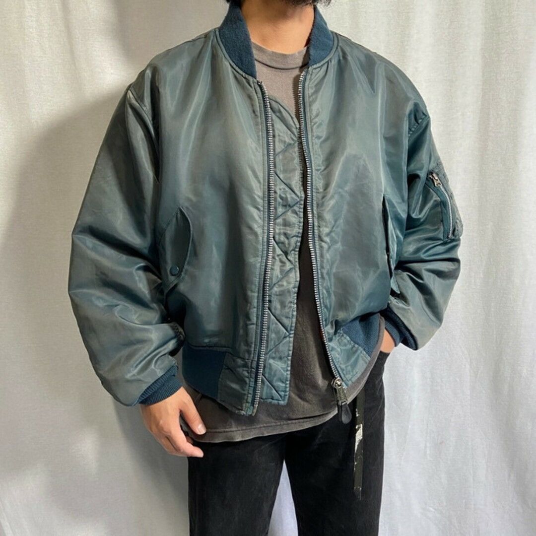 Alpha Industries Reversible 90s MA-1 Bomber jkt US army navy military usa Size US L / EU 52-54 / 3 - 8 Thumbnail